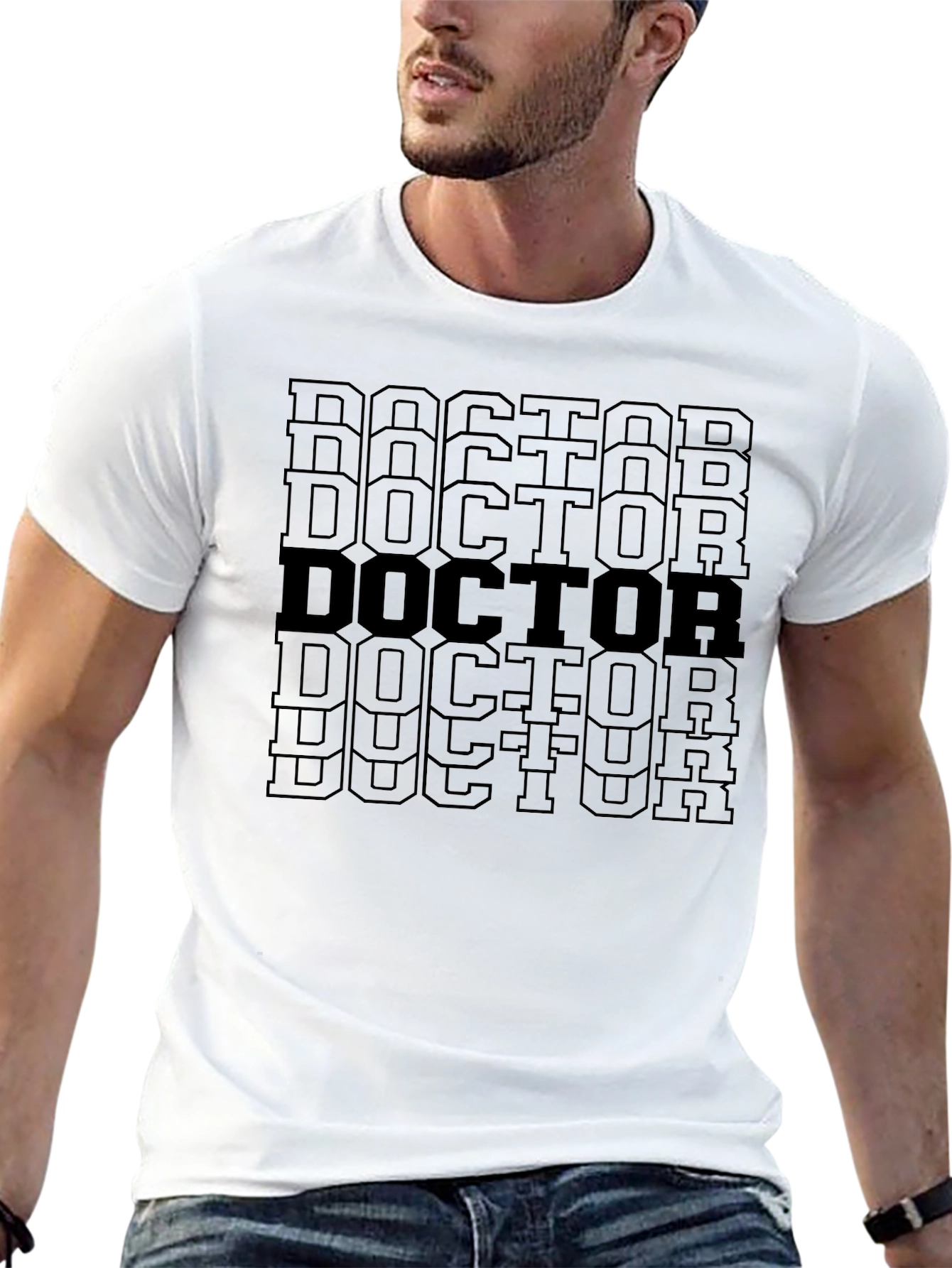 Black Doctor Text Graphic Black T-Shirt view 13