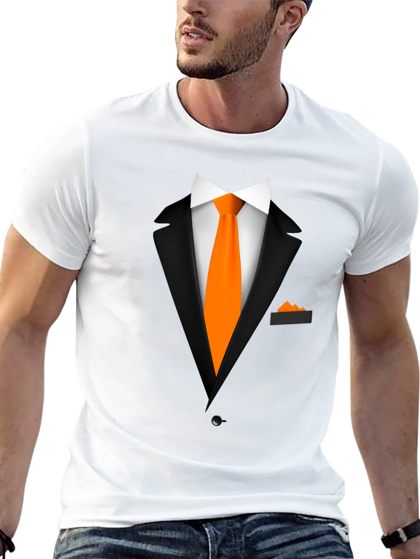 Black Suit & Tie Graphic Tee -  Formal Fun view 13