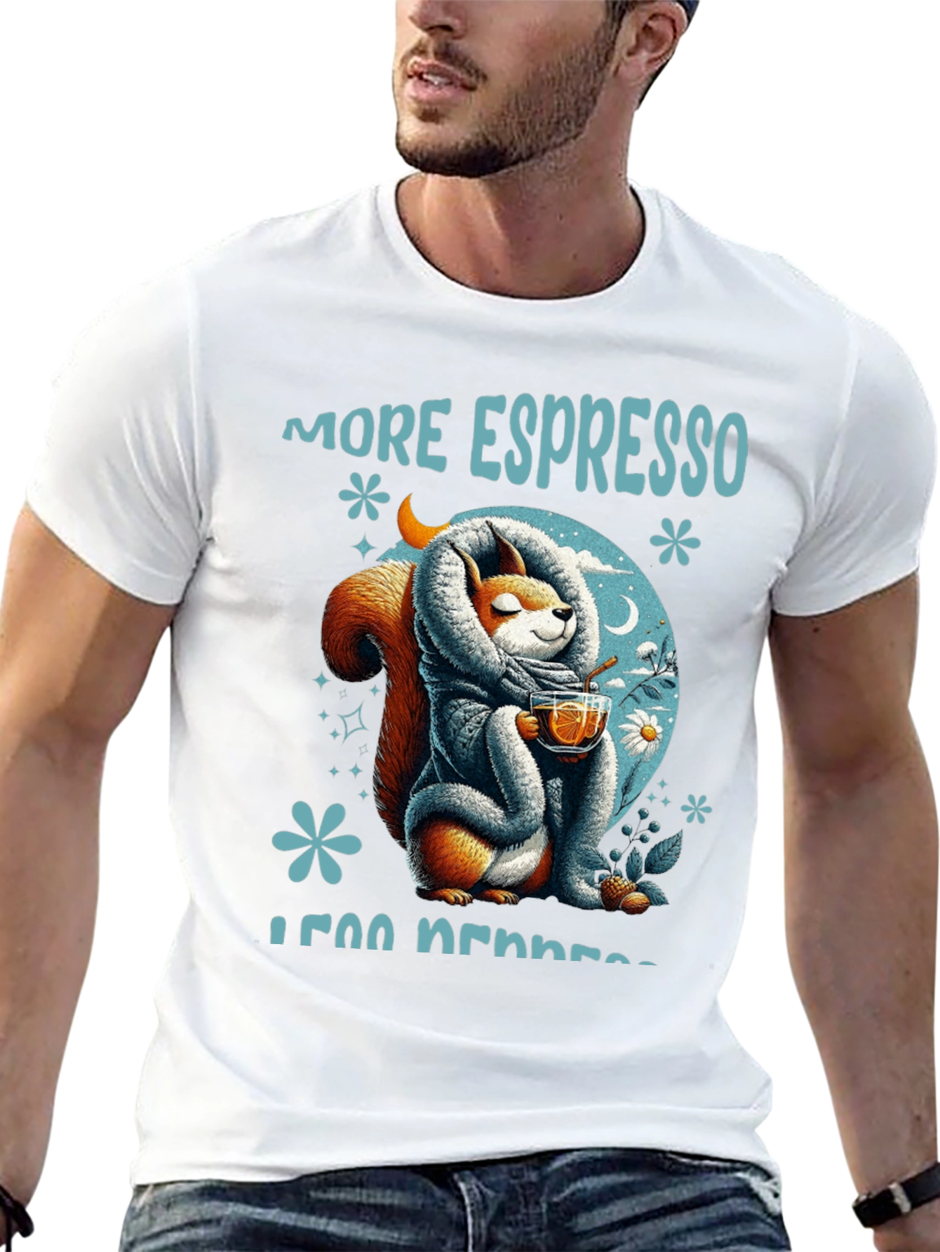 Black More Espresso Less Depresso T-Shirt view 13