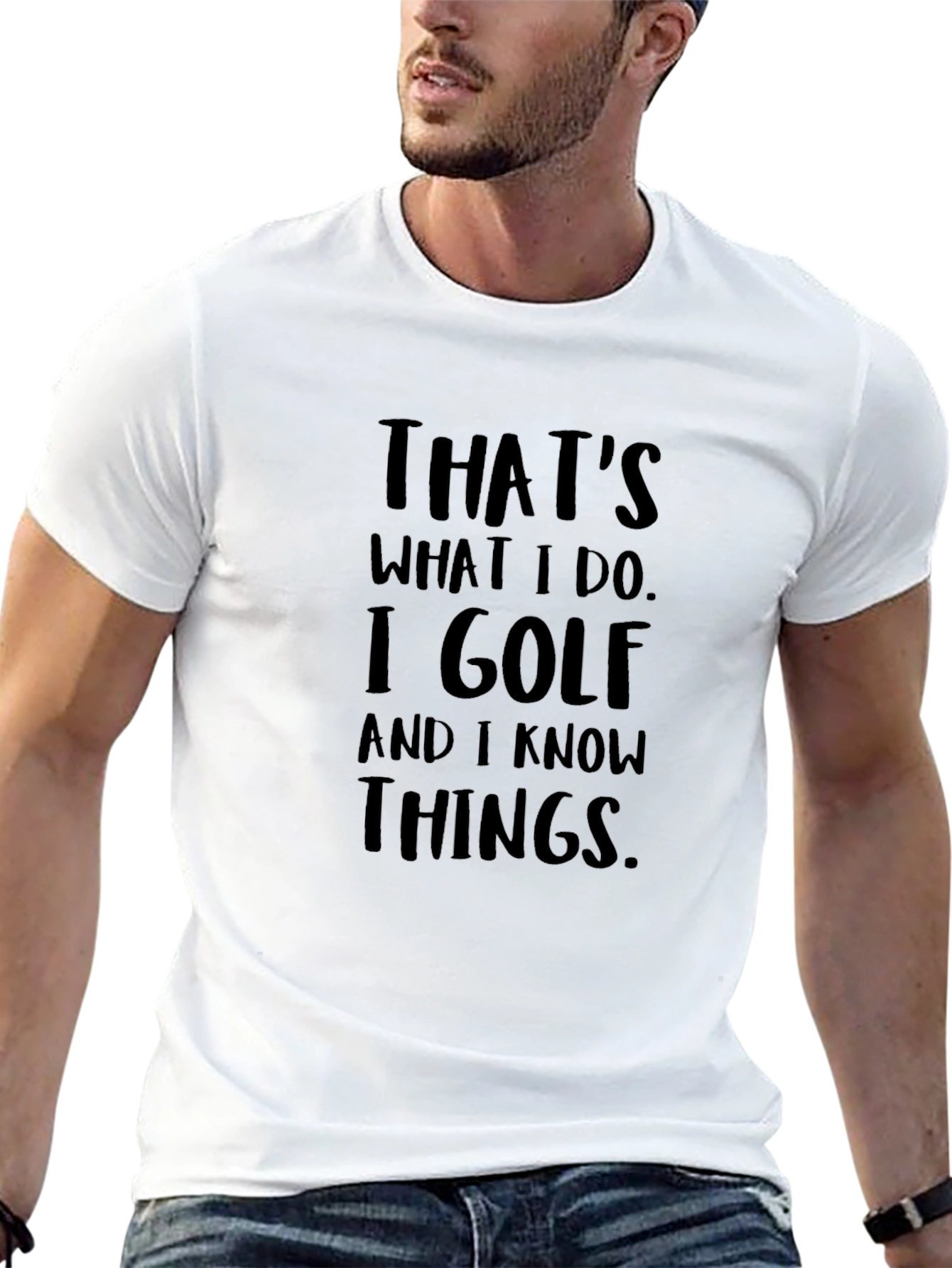 Black Golfing Knowledge T-Shirt view 13