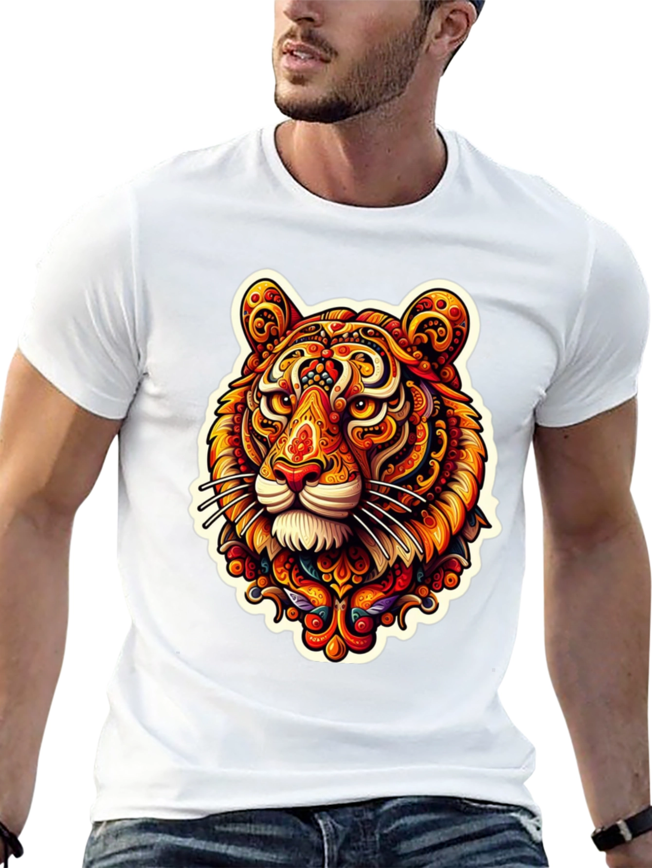 Black Tiger Graphic Tee - Unique Colorful Design view 13