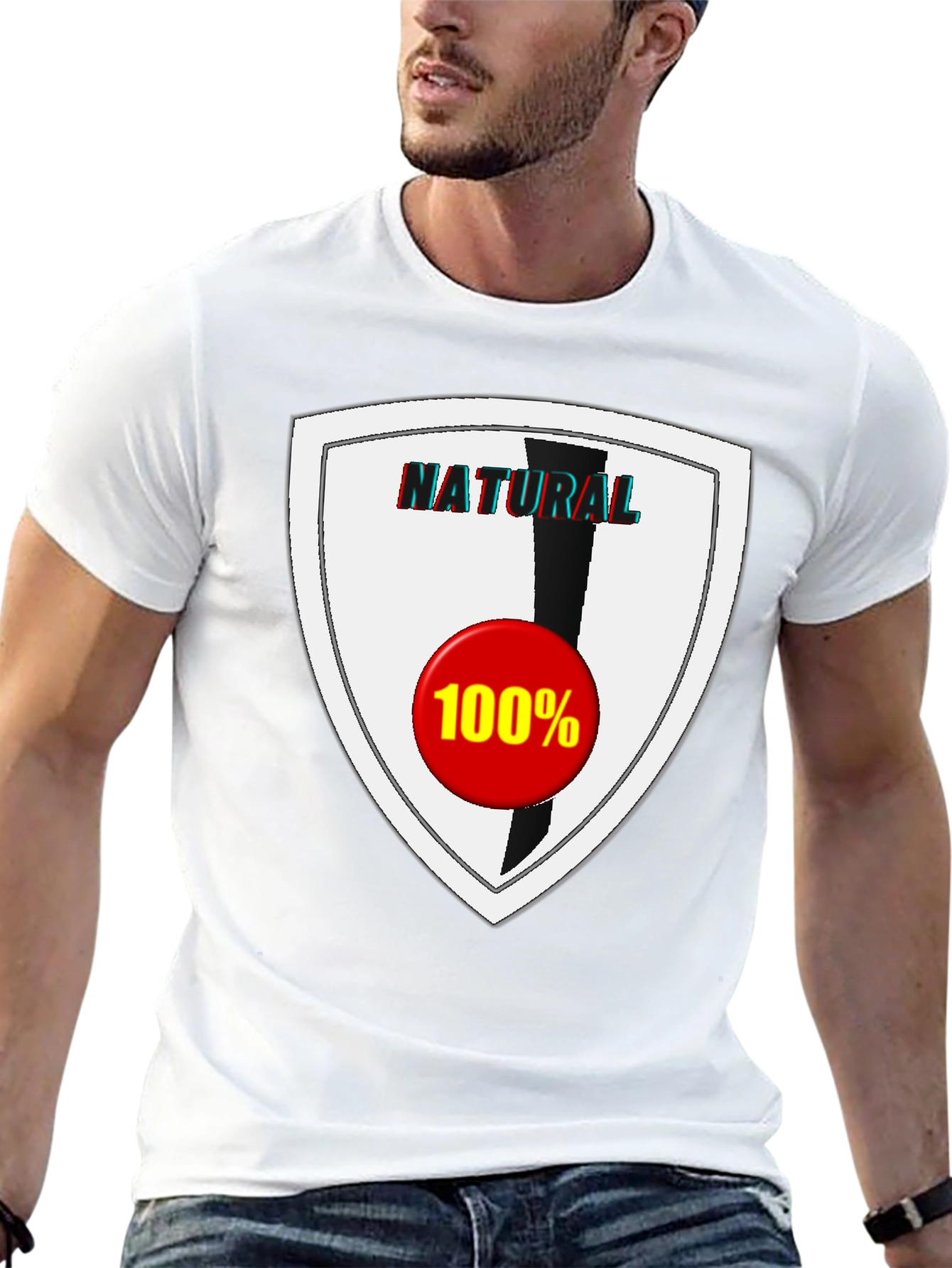 Natural 100% Graphic Tee - Stylish & Comfortable - 13