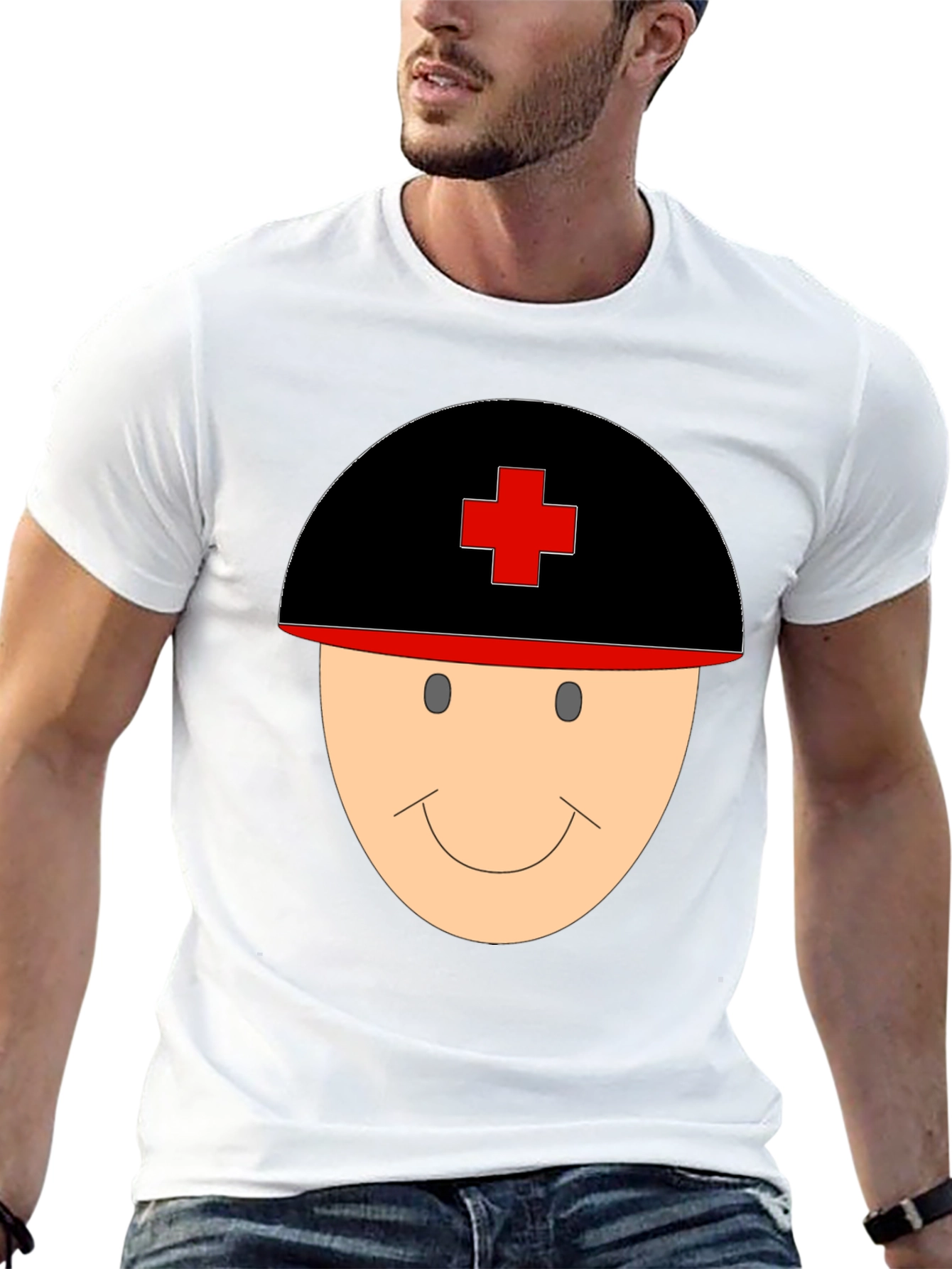 Black Nurse Face Graphic T-Shirt view 13