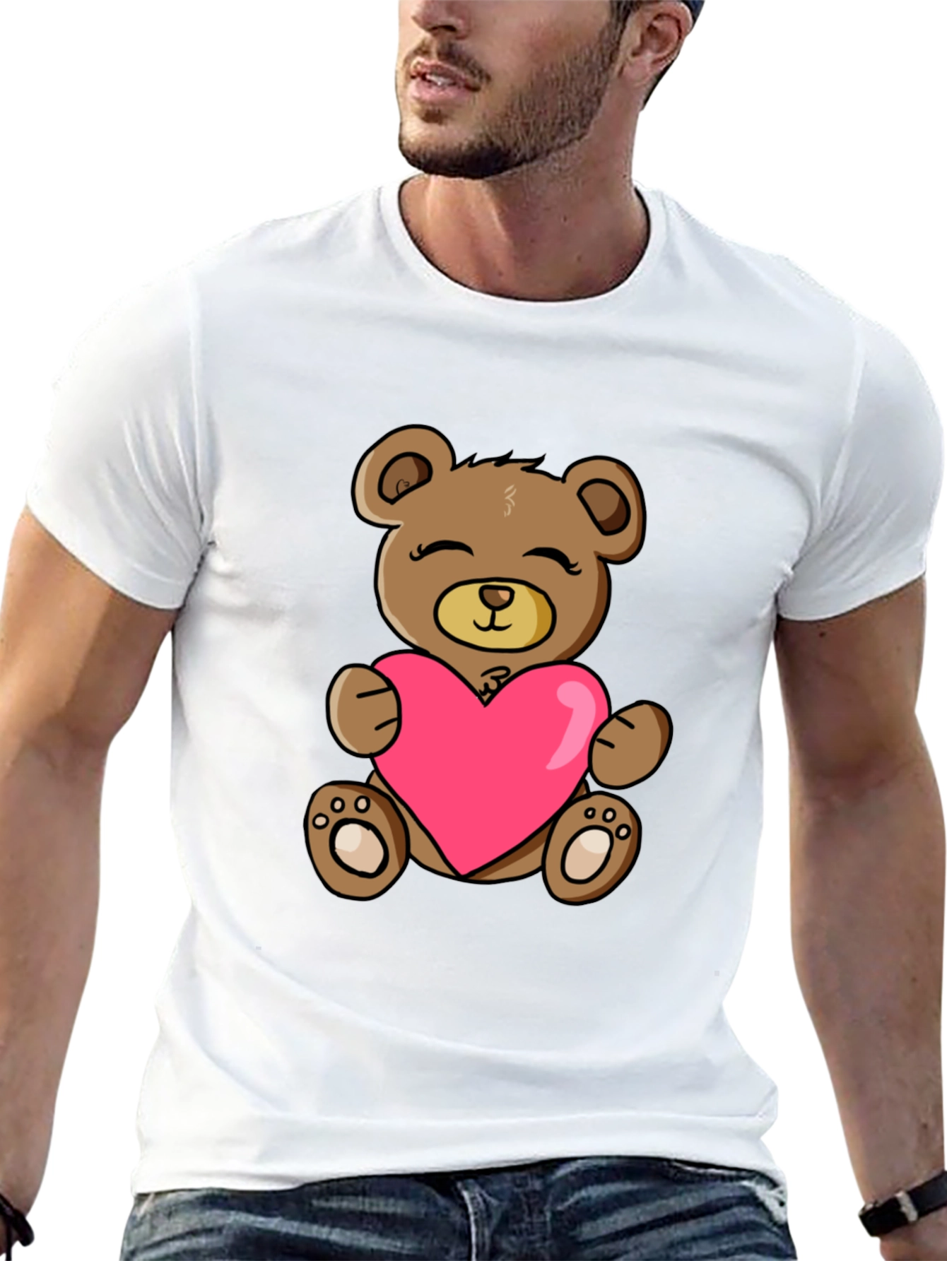 Black Teddy Bear Heart T-Shirt - Cute & Comfy! view 13