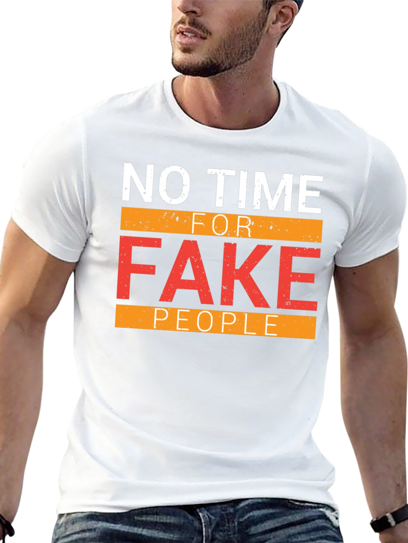 Black No Time For Fake People Graphic Tee view 13
