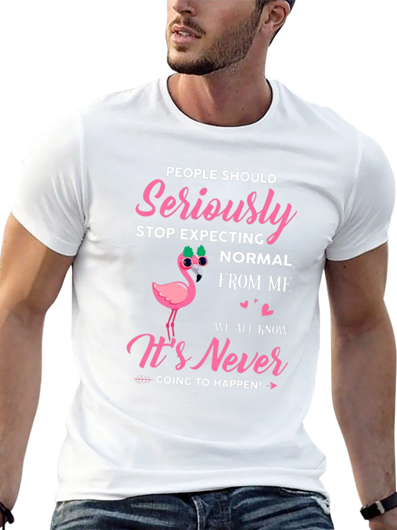 Black Seriously Stop Expecting Normal From Me Graphic Tee view 13
