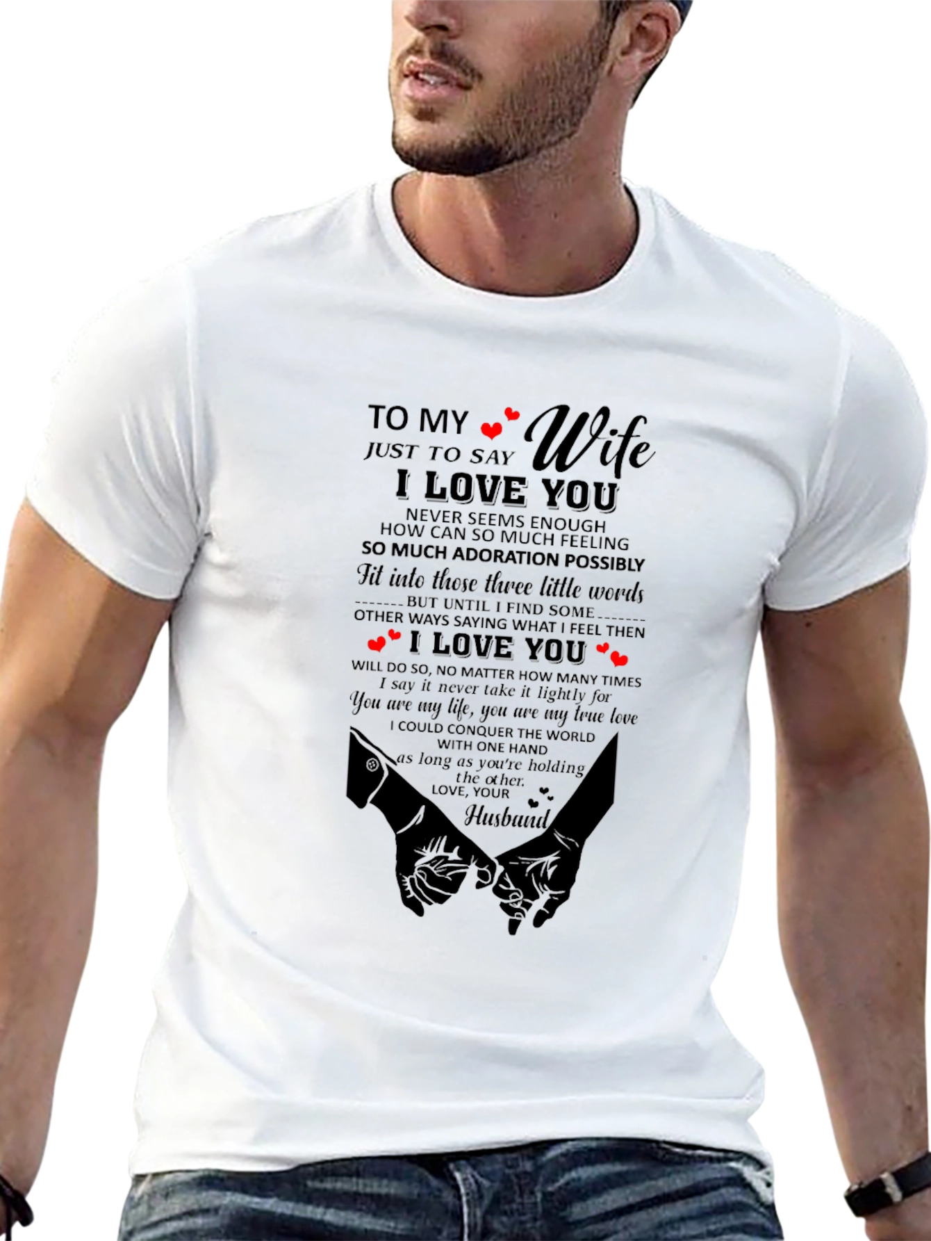 Black To My Wife I Love You Graphic T-Shirt view 13