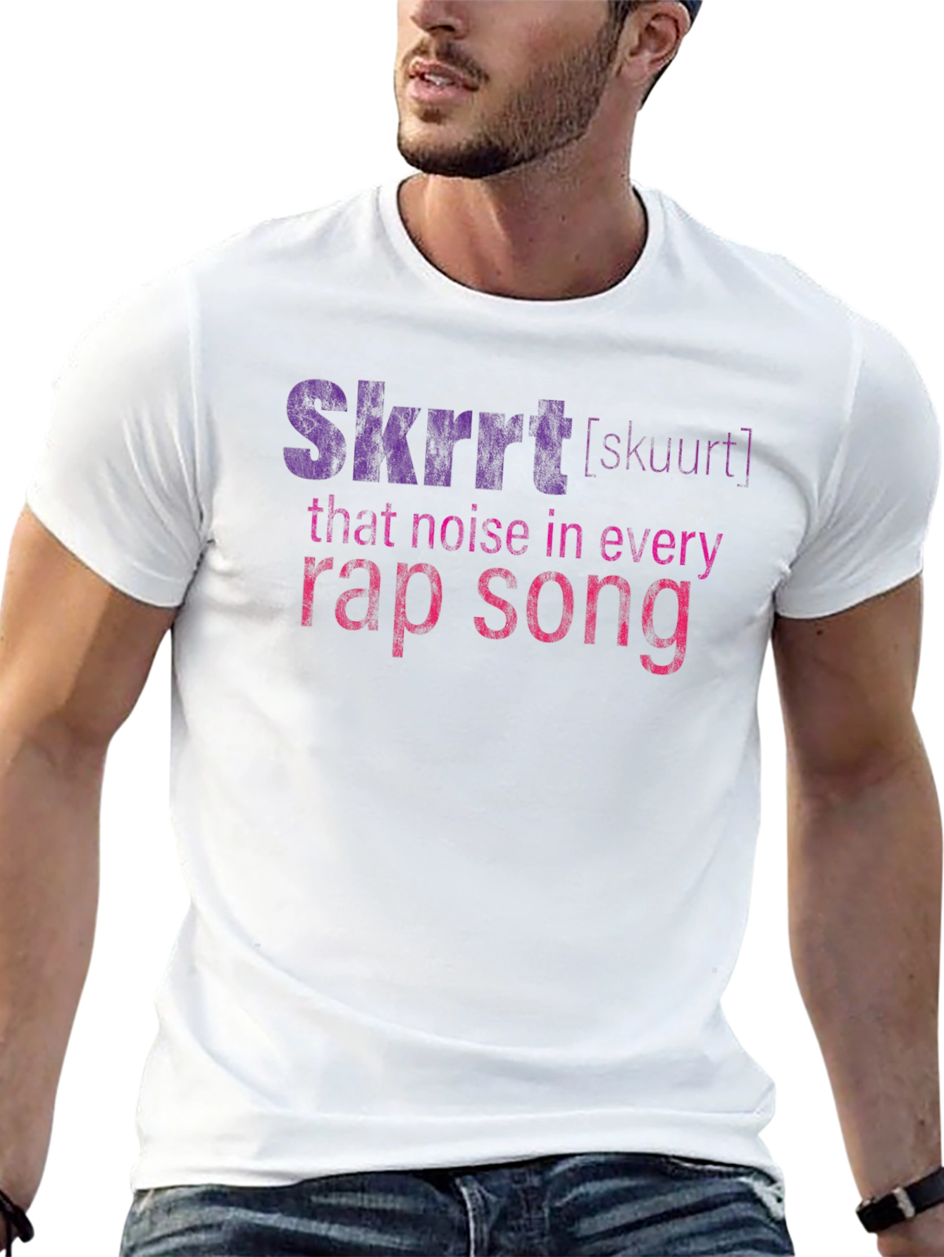 Black Skrrt Rap Song T-Shirt view 13