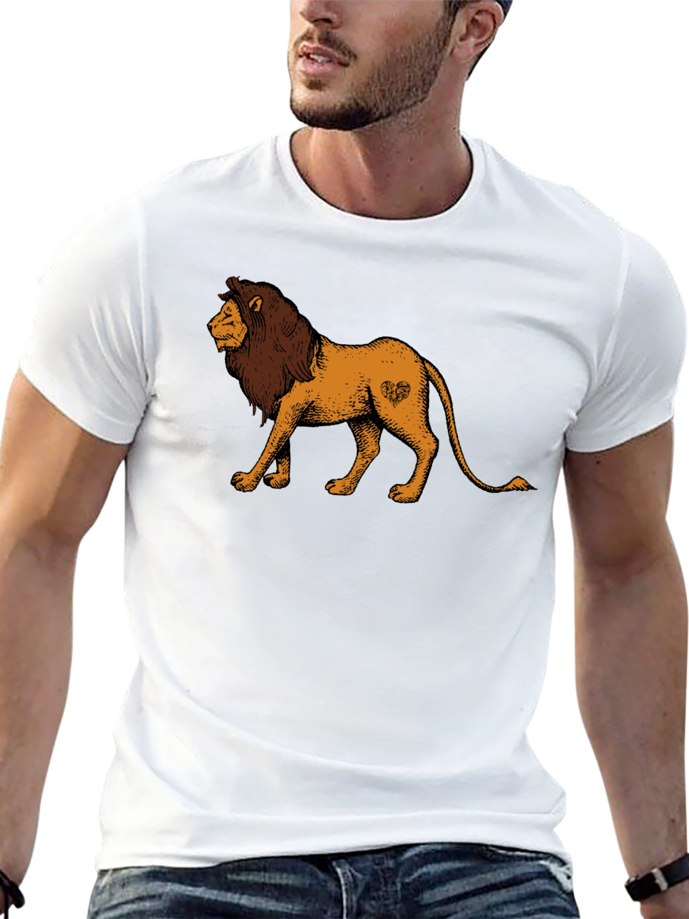 Black Lion Graphic Tee - Unisex Black T-Shirt view 13
