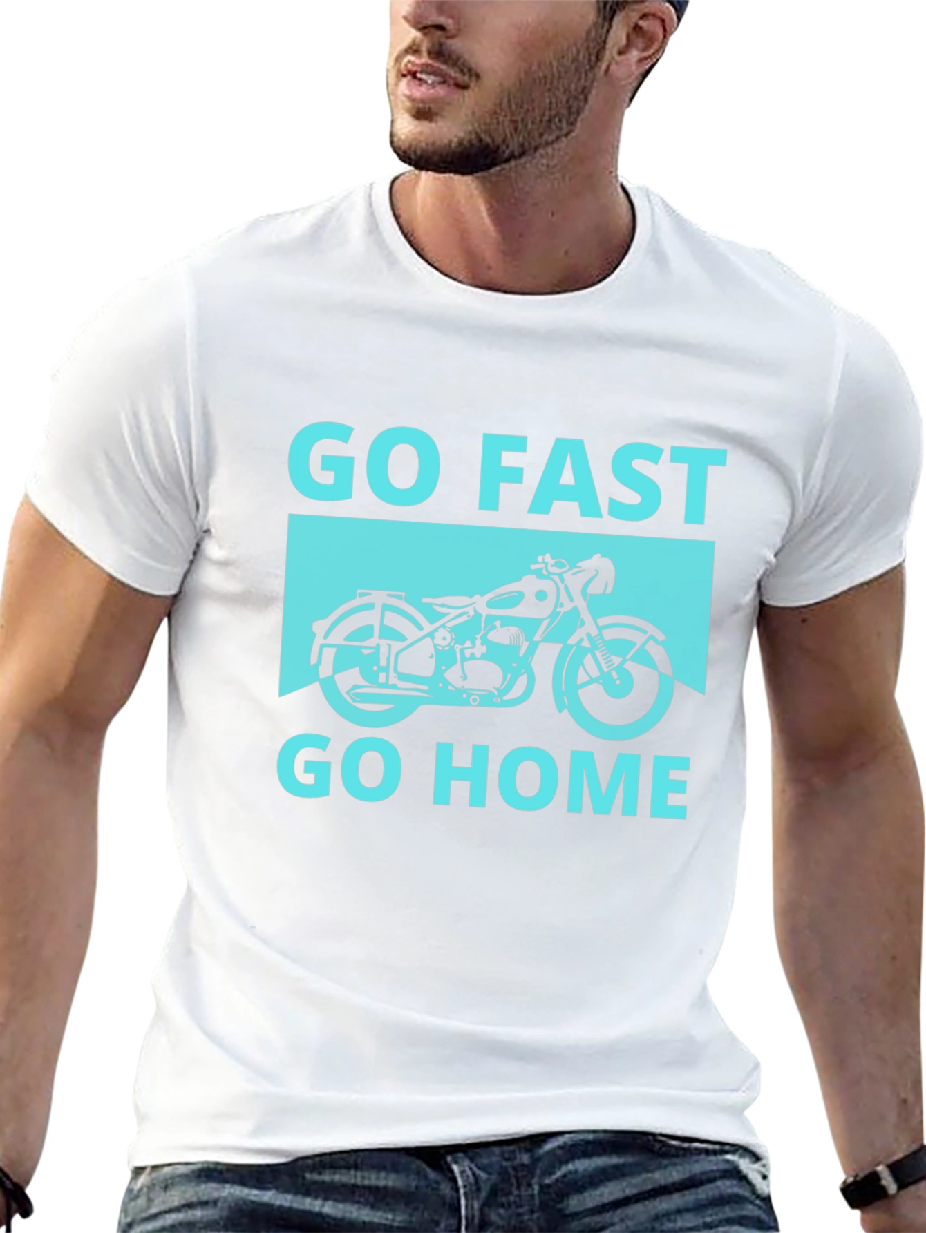 Black Go Fast Go Home Tee - Motorcycle Graphic T-Shirt view 13