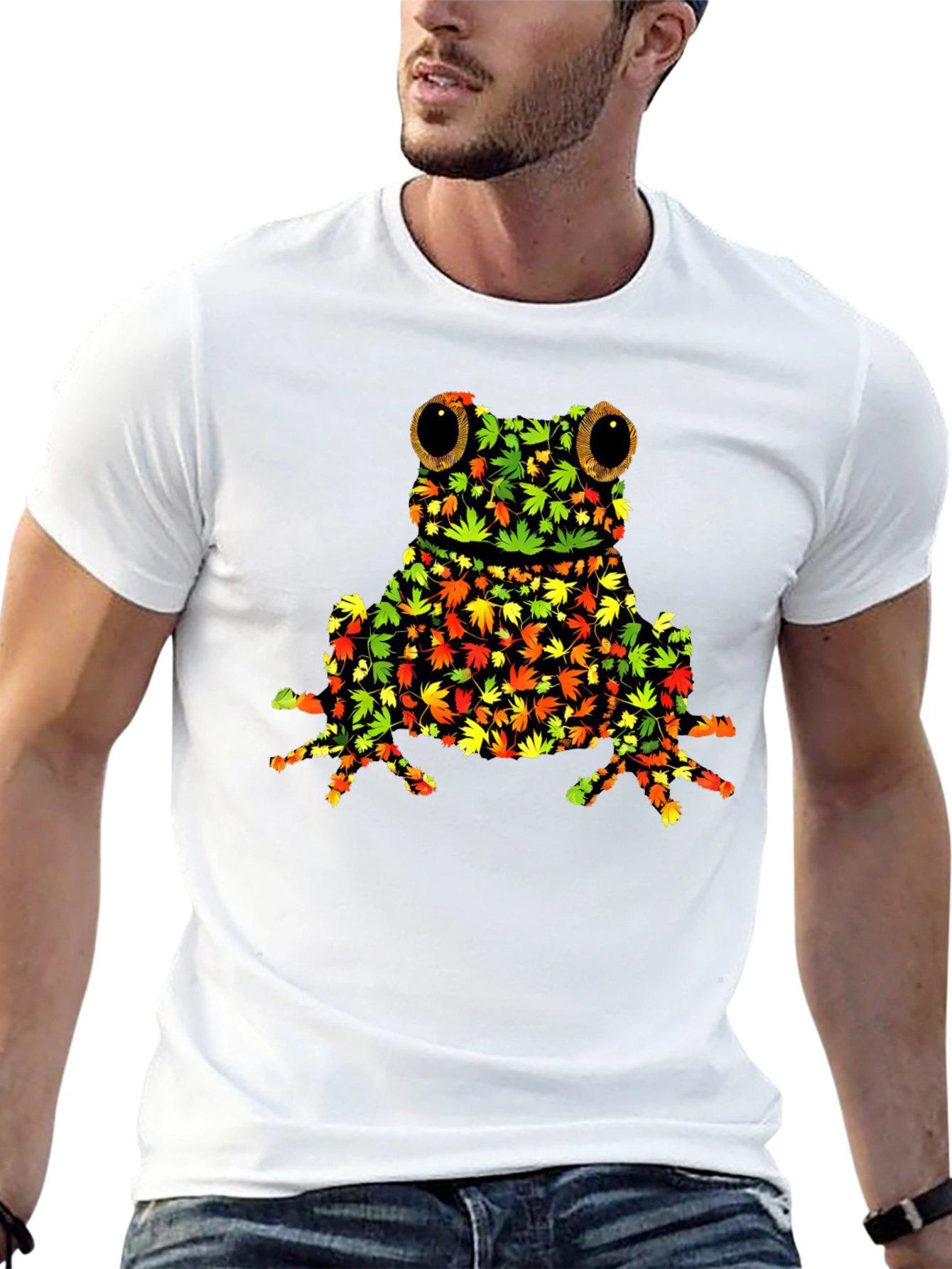 Black Frog Leaf Graphic T-Shirt - Nature Inspired Tee view 13