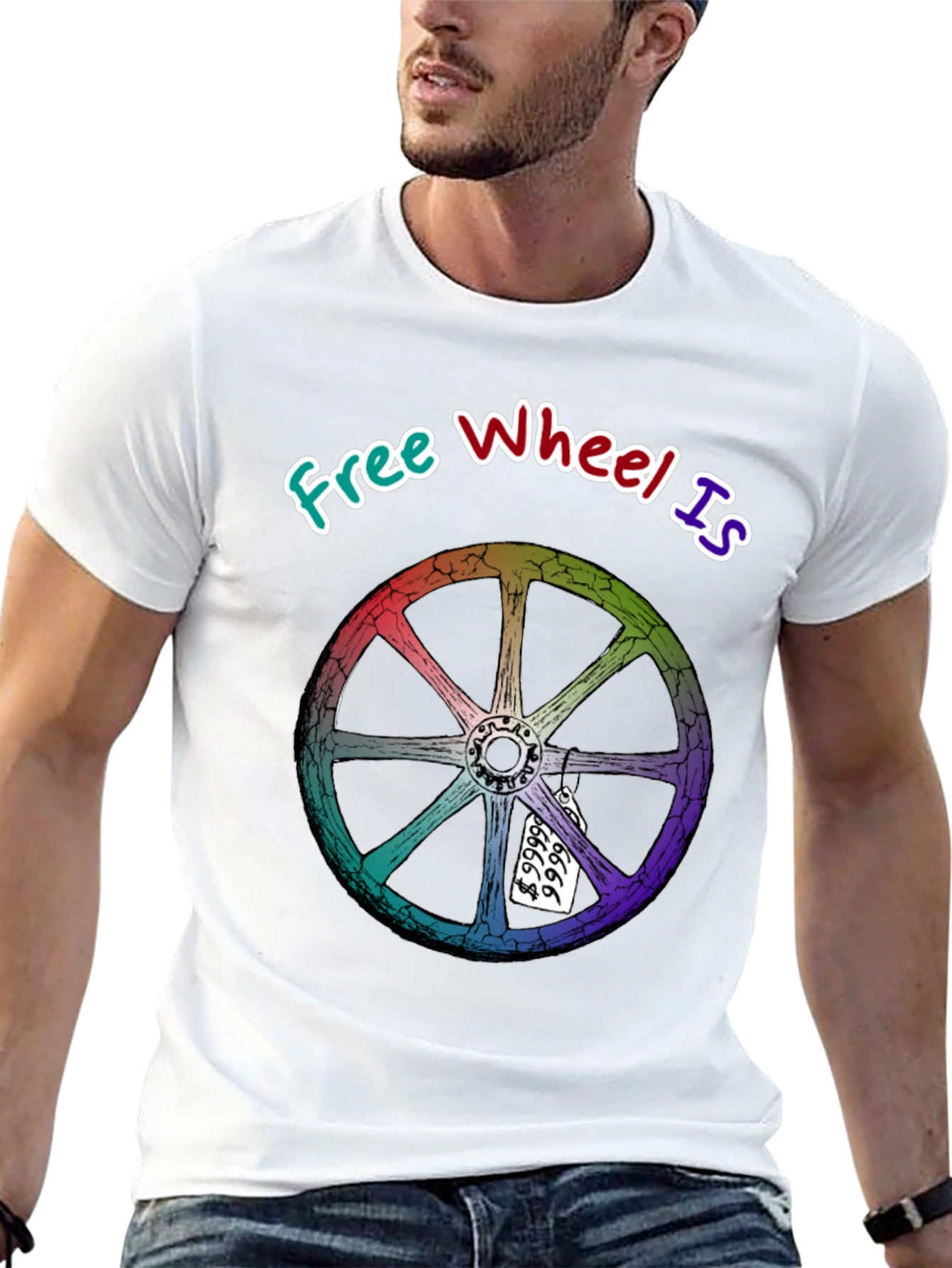 Black Free Wheel Is Priceless Graphic T-Shirt view 13