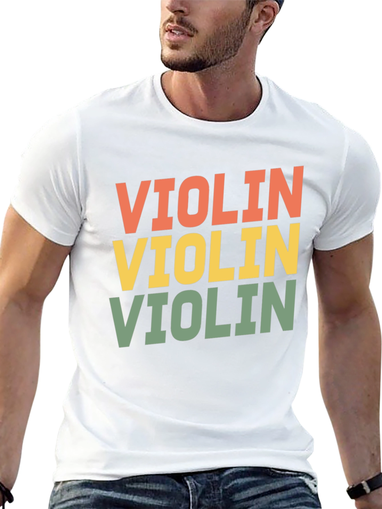 Black Retro Violin Graphic Tee view 13