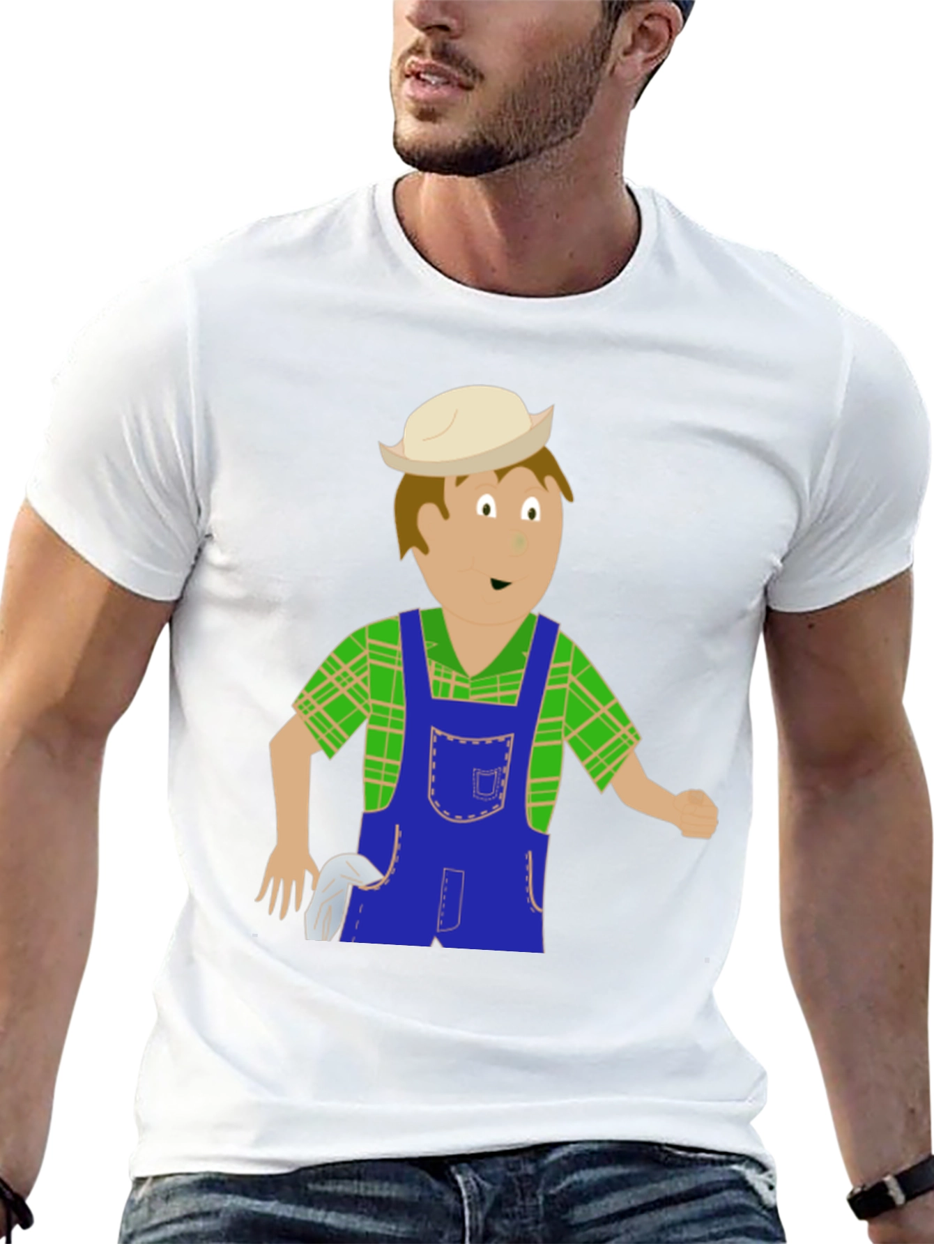 Black Cartoon Farmer Graphic Tee view 13