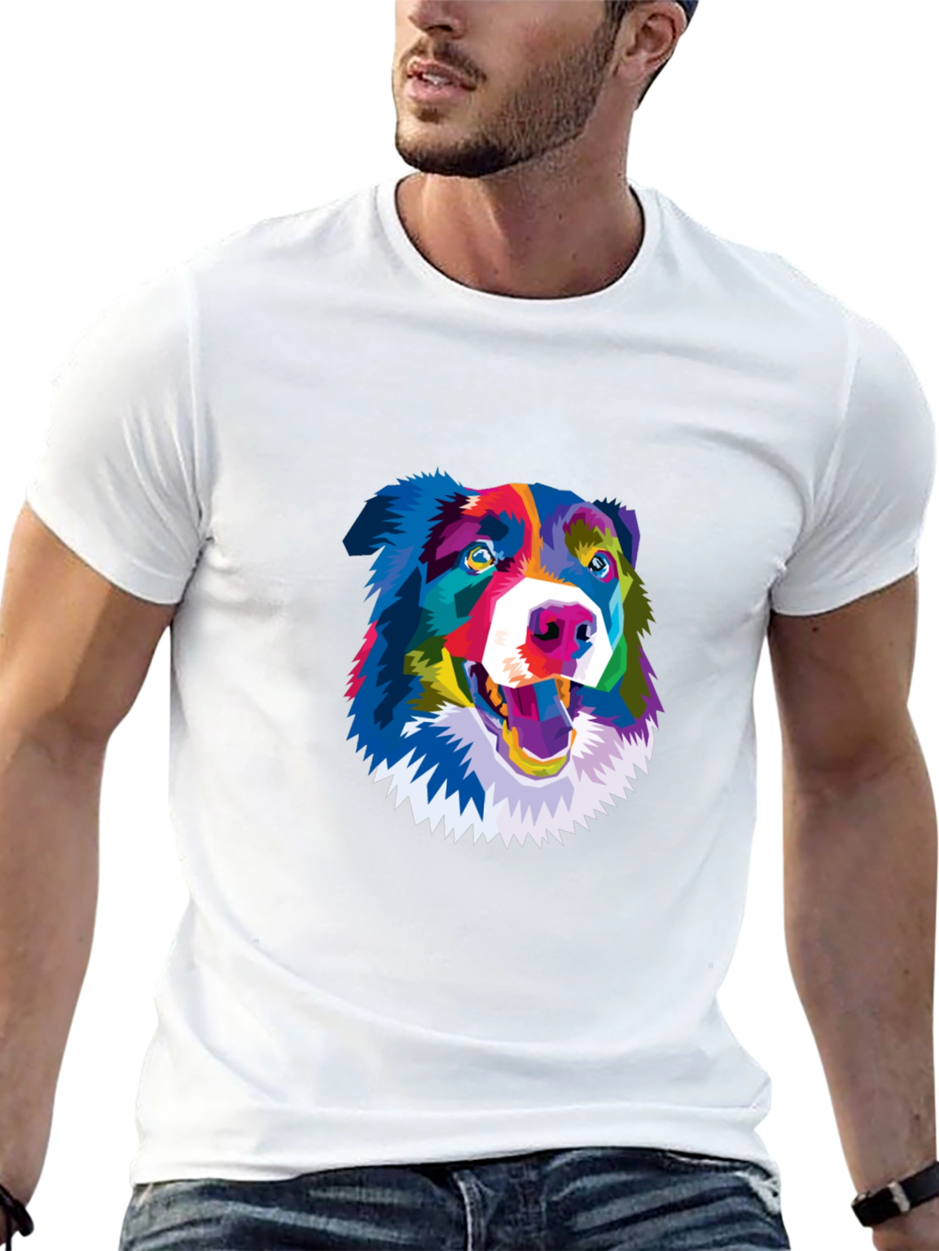 Black Colorful Dog Graphic Tee - Stylish Comfort view 13