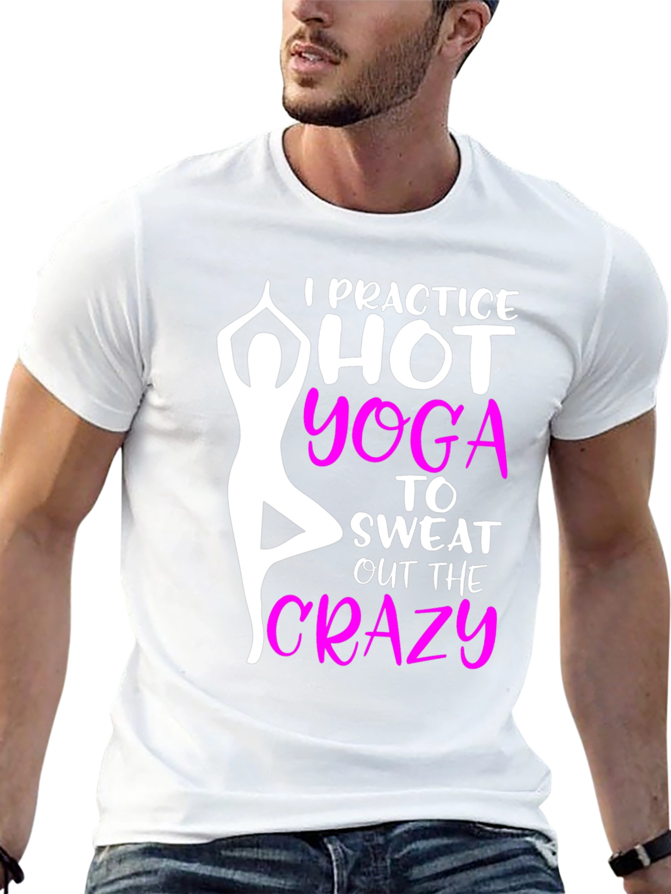 Black I Practice Hot Yoga Graphic T-Shirt view 13