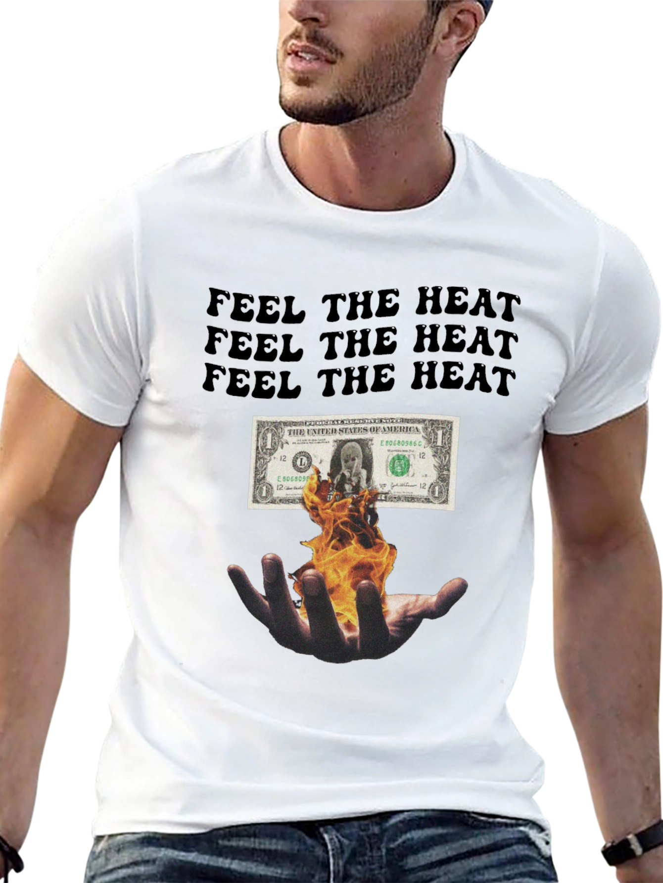 Black Feel the Heat Graphic Tee - Black view 13