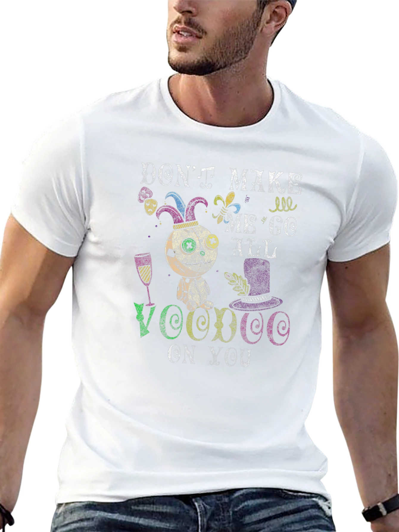 Black Voodoo Doll Graphic Tee - Don't Make Me Go All Voodoo On You! view 13