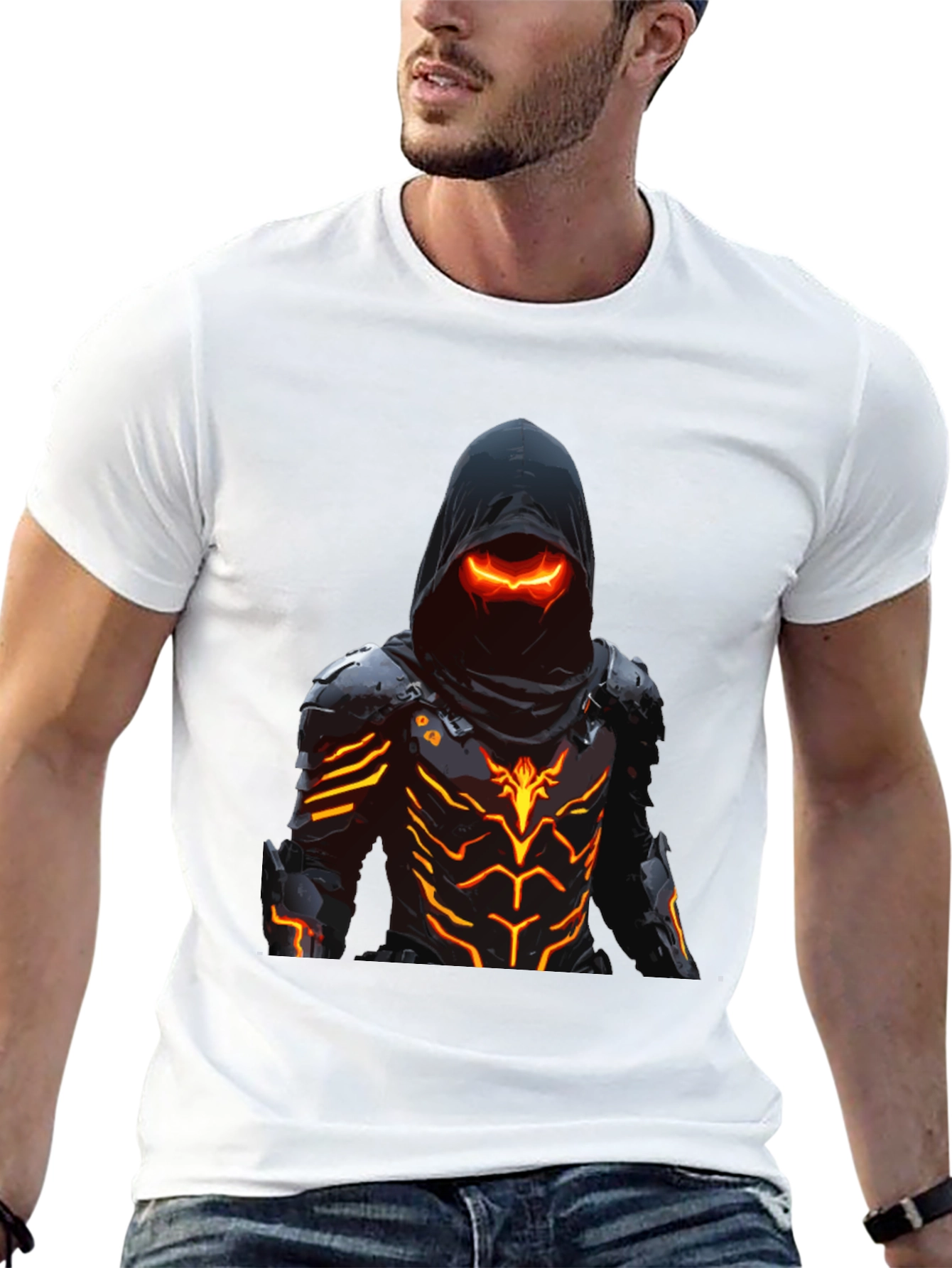 Black Cyberpunk Assassin Graphic Tee - Black view 13