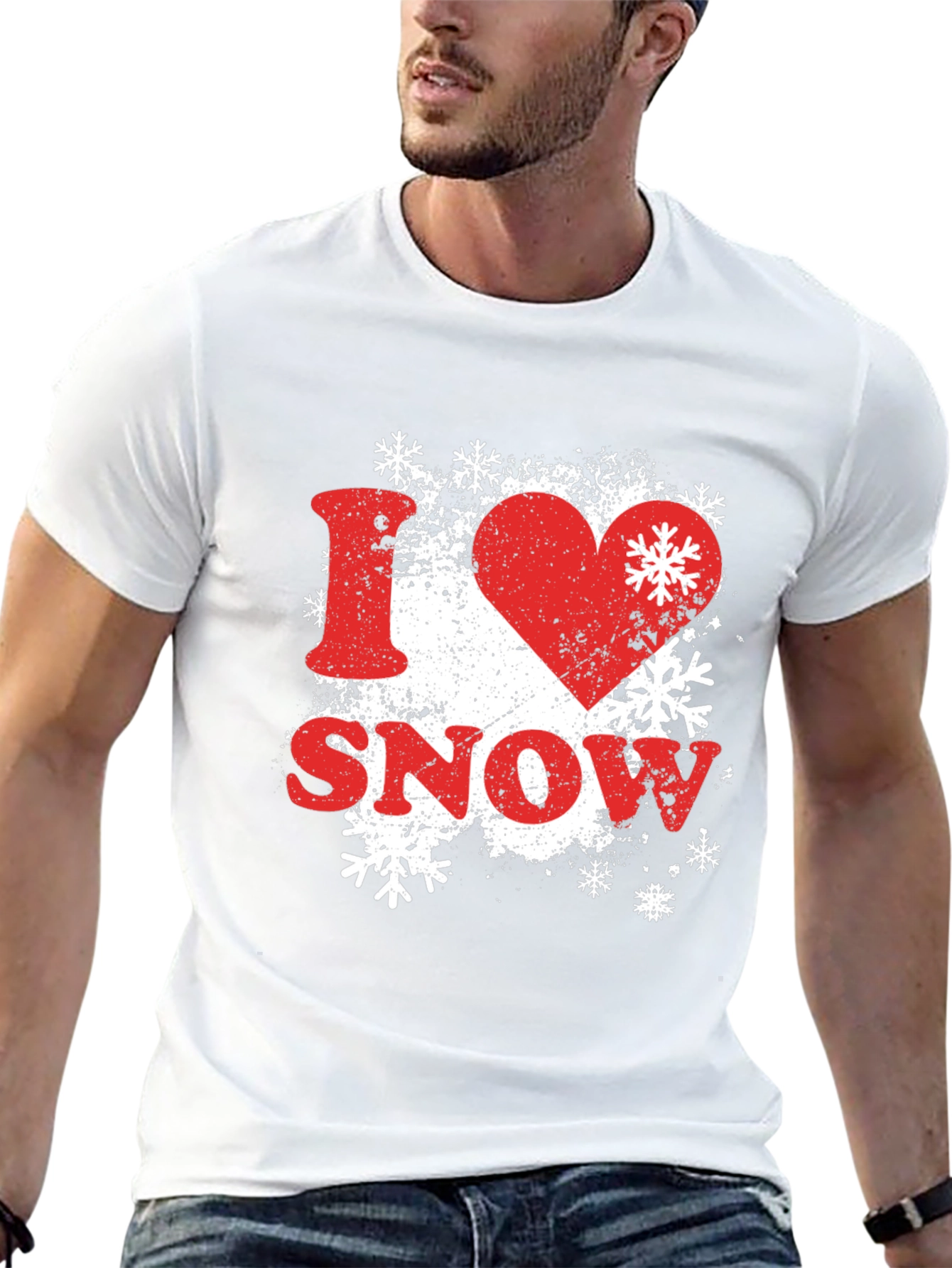 Black I Love Snow Graphic Tee Shirt - Black view 13