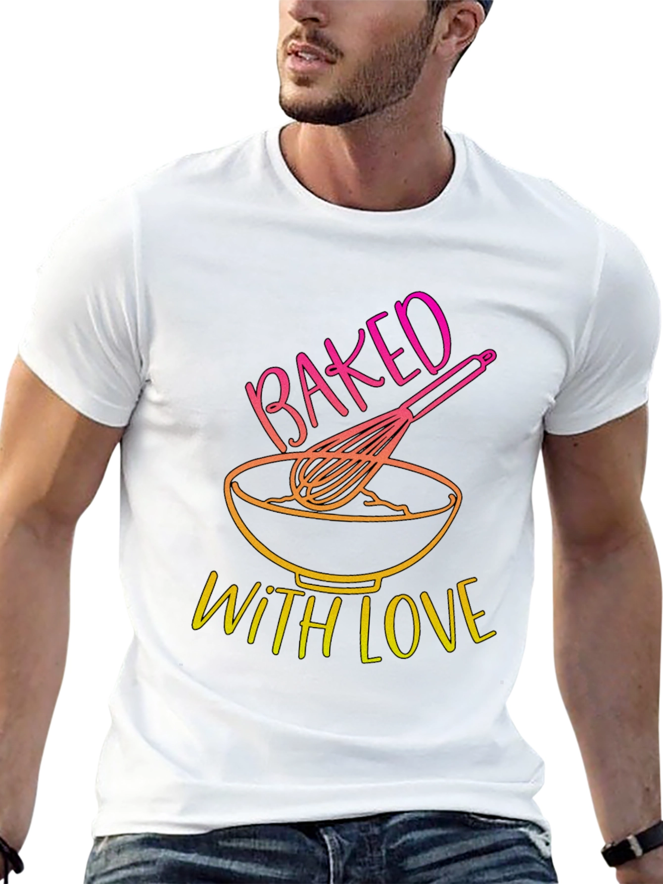 Black Baked With Love T-Shirt - Kitchen & Baking Design view 13