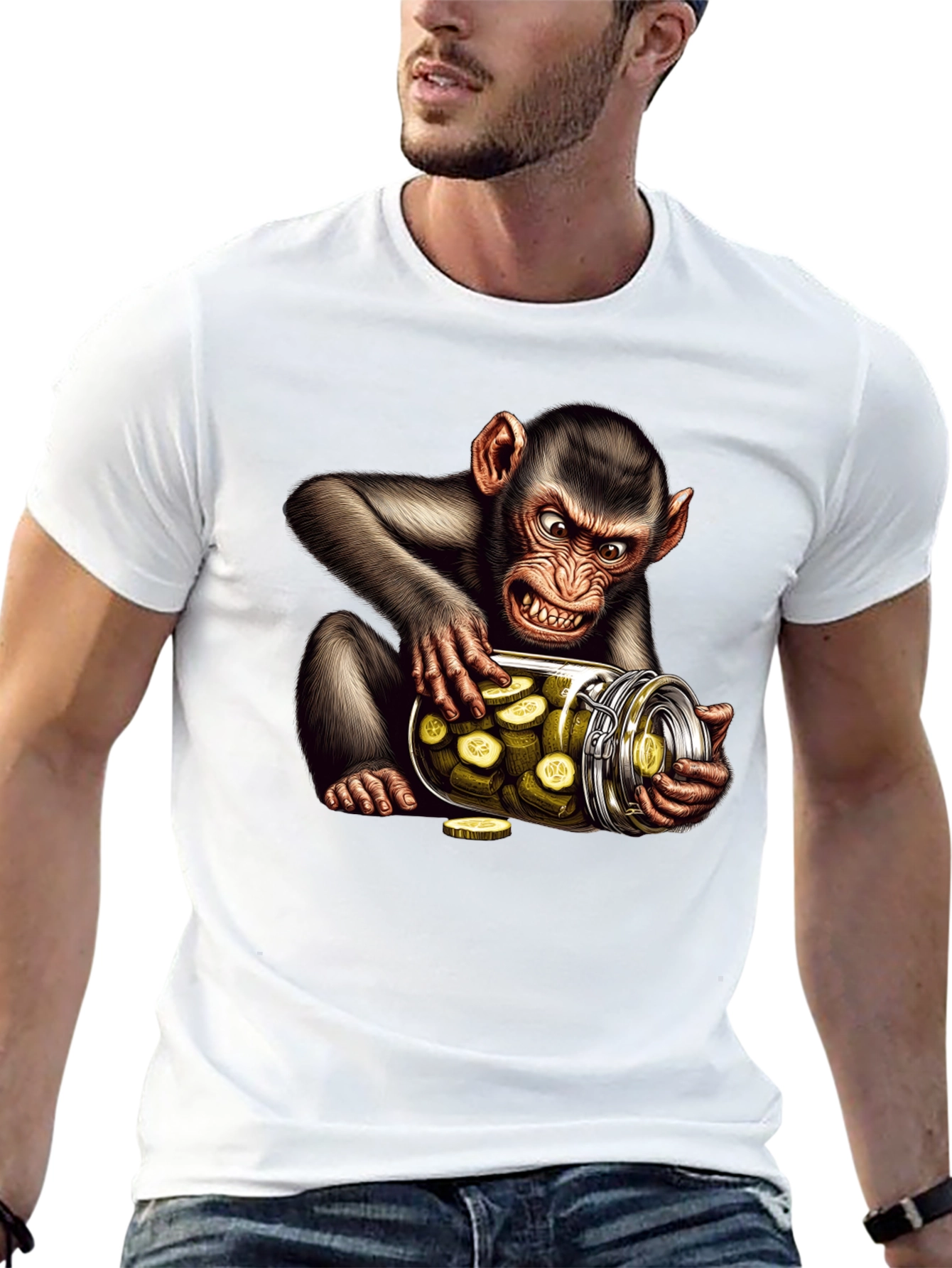 Black Monkey Pickle Jar Graphic Tee - Black view 13