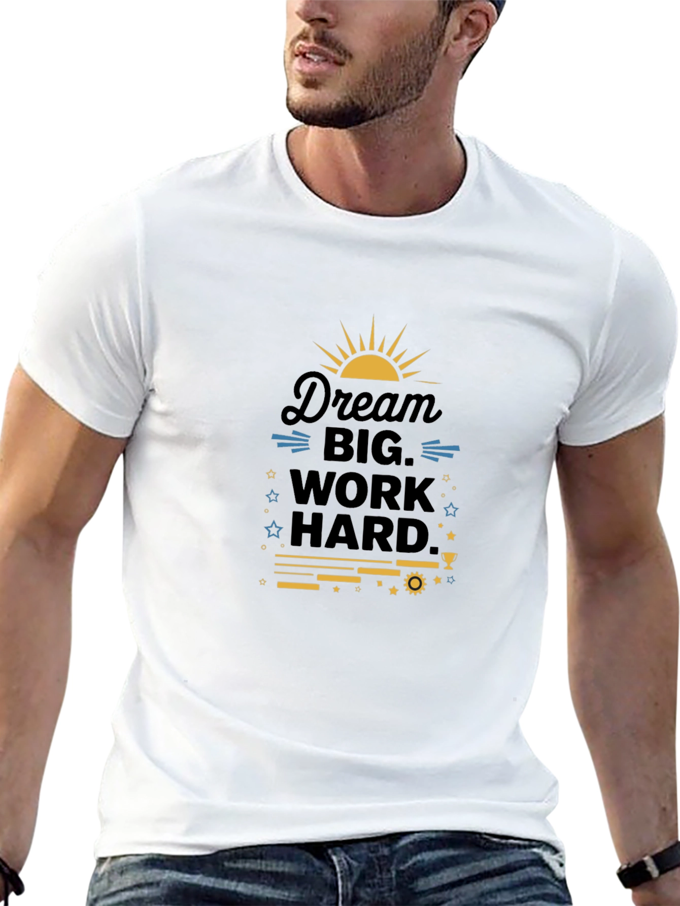 Black Dream Big Work Hard Graphic T-Shirt view 13