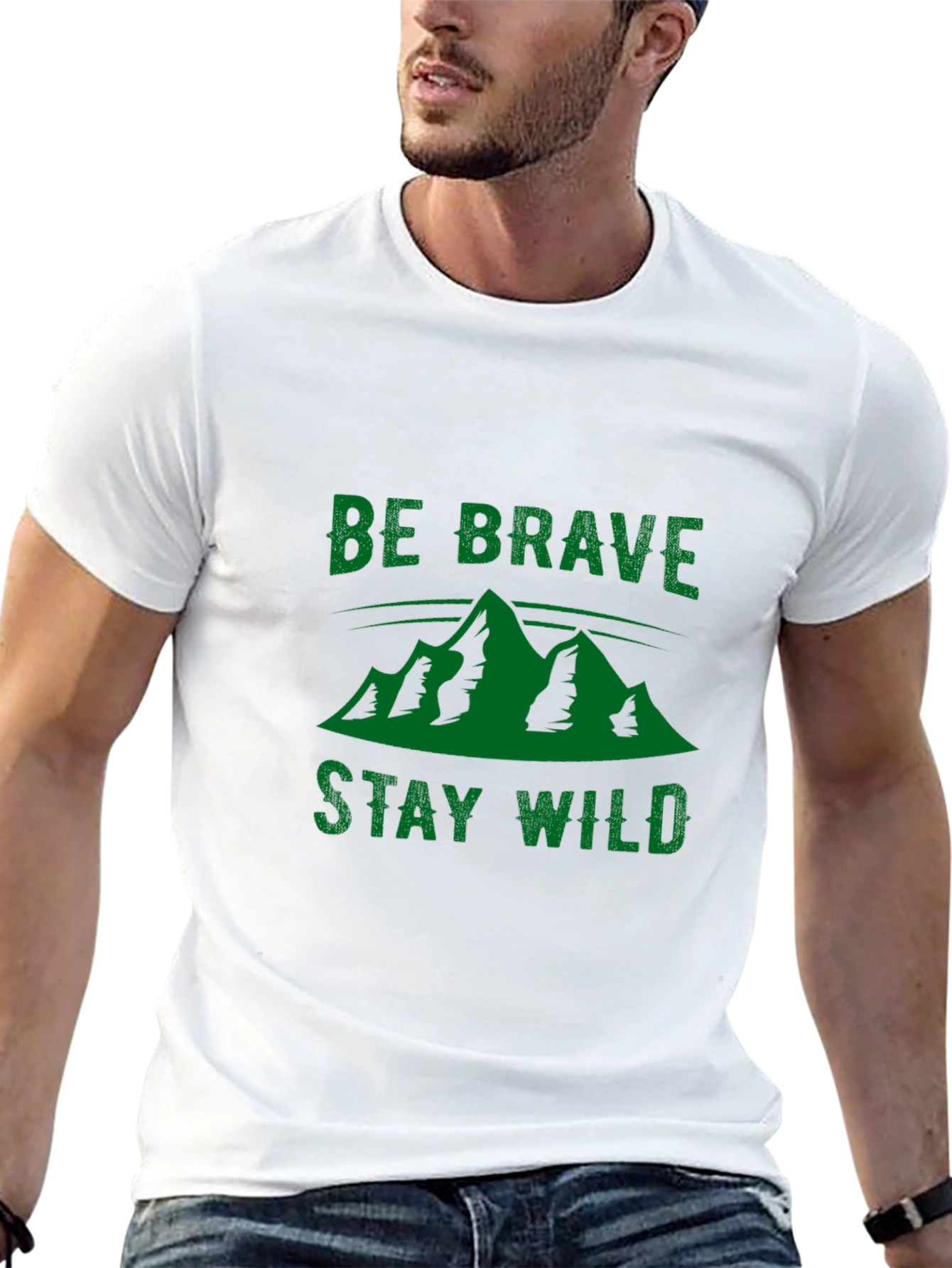 Black Be Brave Stay Wild Black Graphic Tee view 13