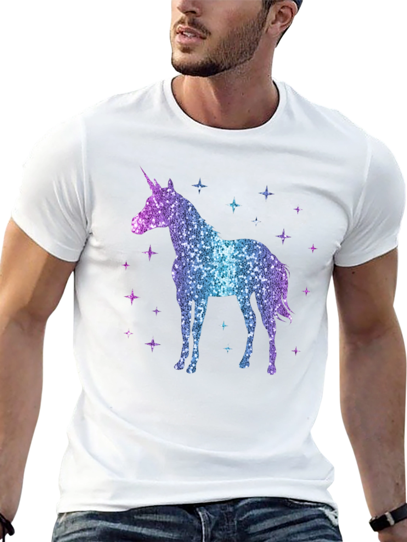 Black Sparkly Unicorn Graphic Tee - Magical Style view 13