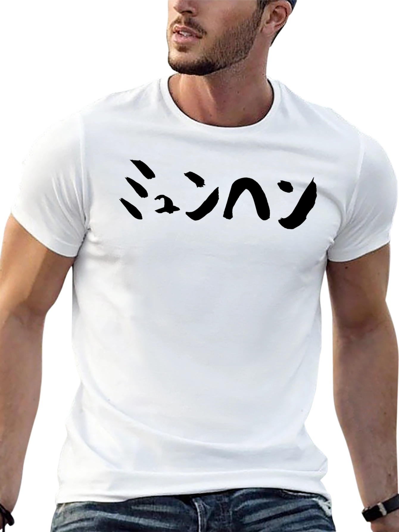 Black Black T-Shirt with Japanese Text view 13