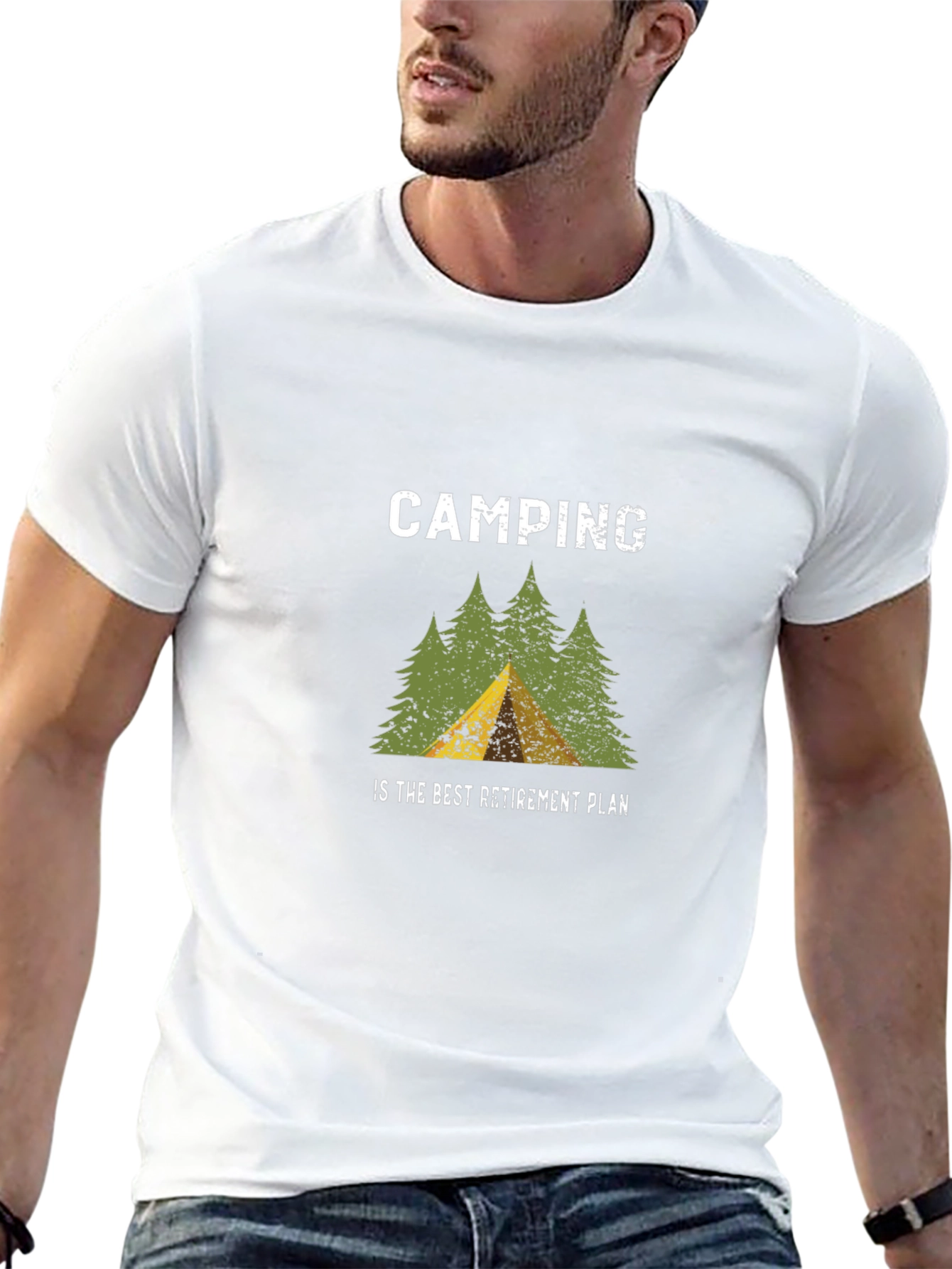 Black Camping Retirement Plan T-Shirt view 13