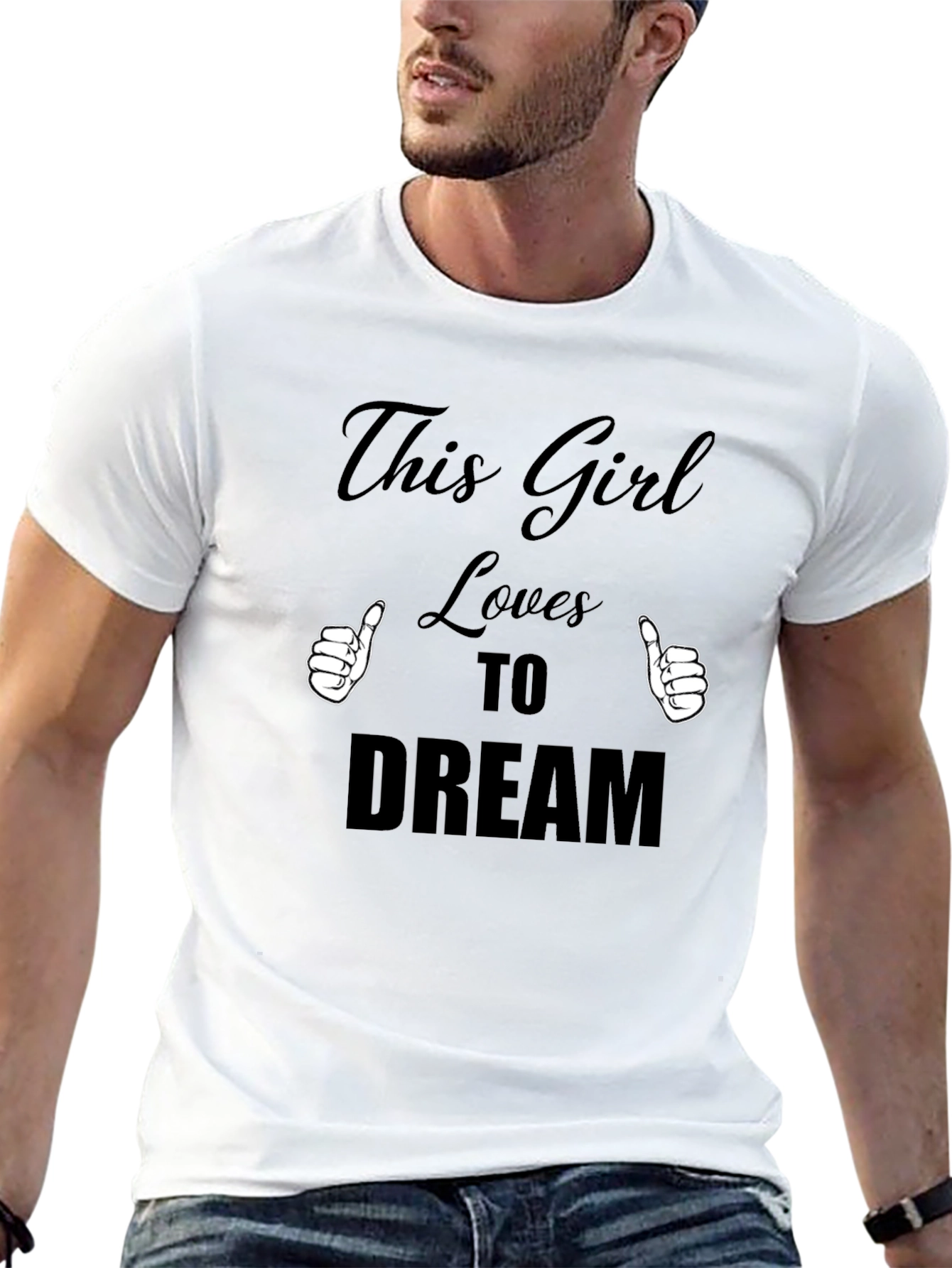 Black This Girl Loves to Dream Black T-Shirt view 13