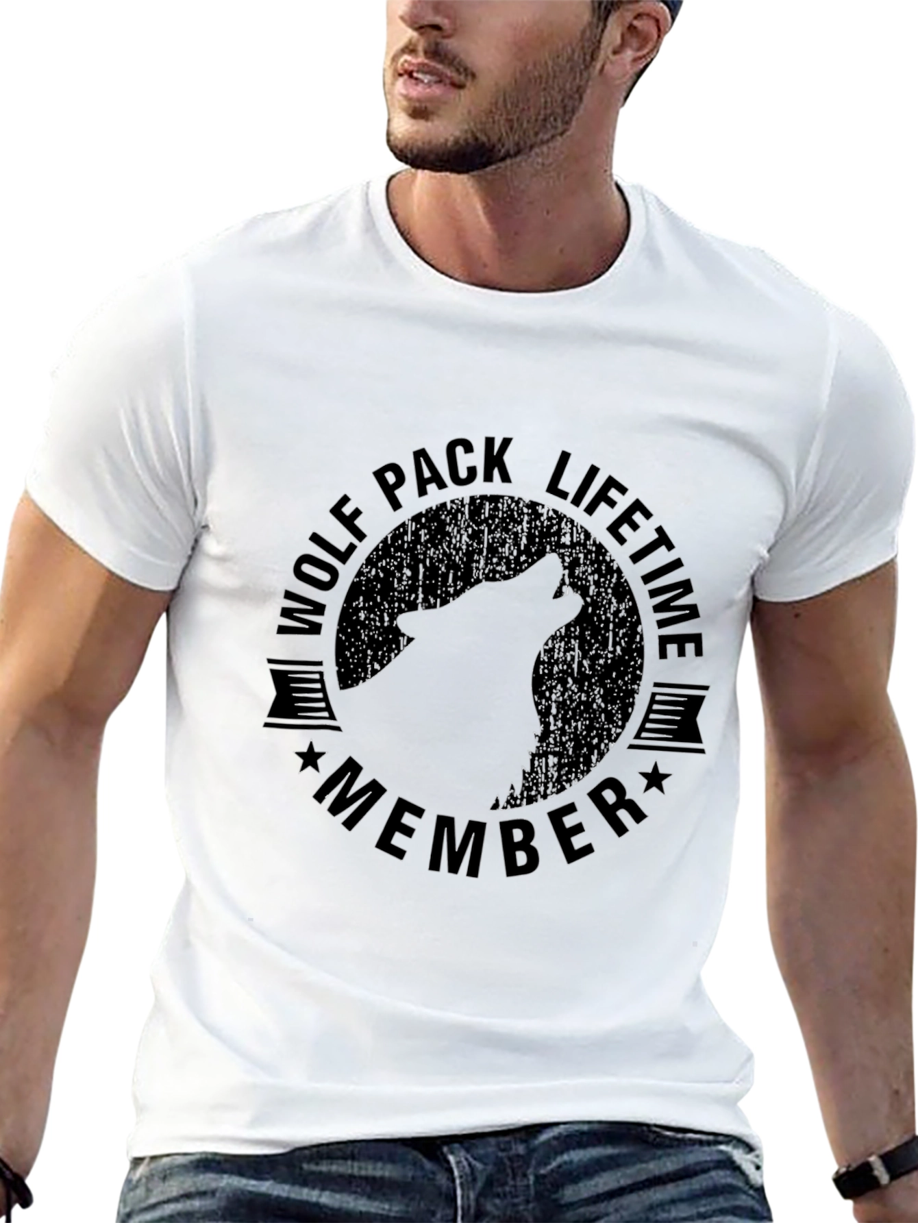 Black Wolf Pack Lifetime Member Black T-Shirt view 13
