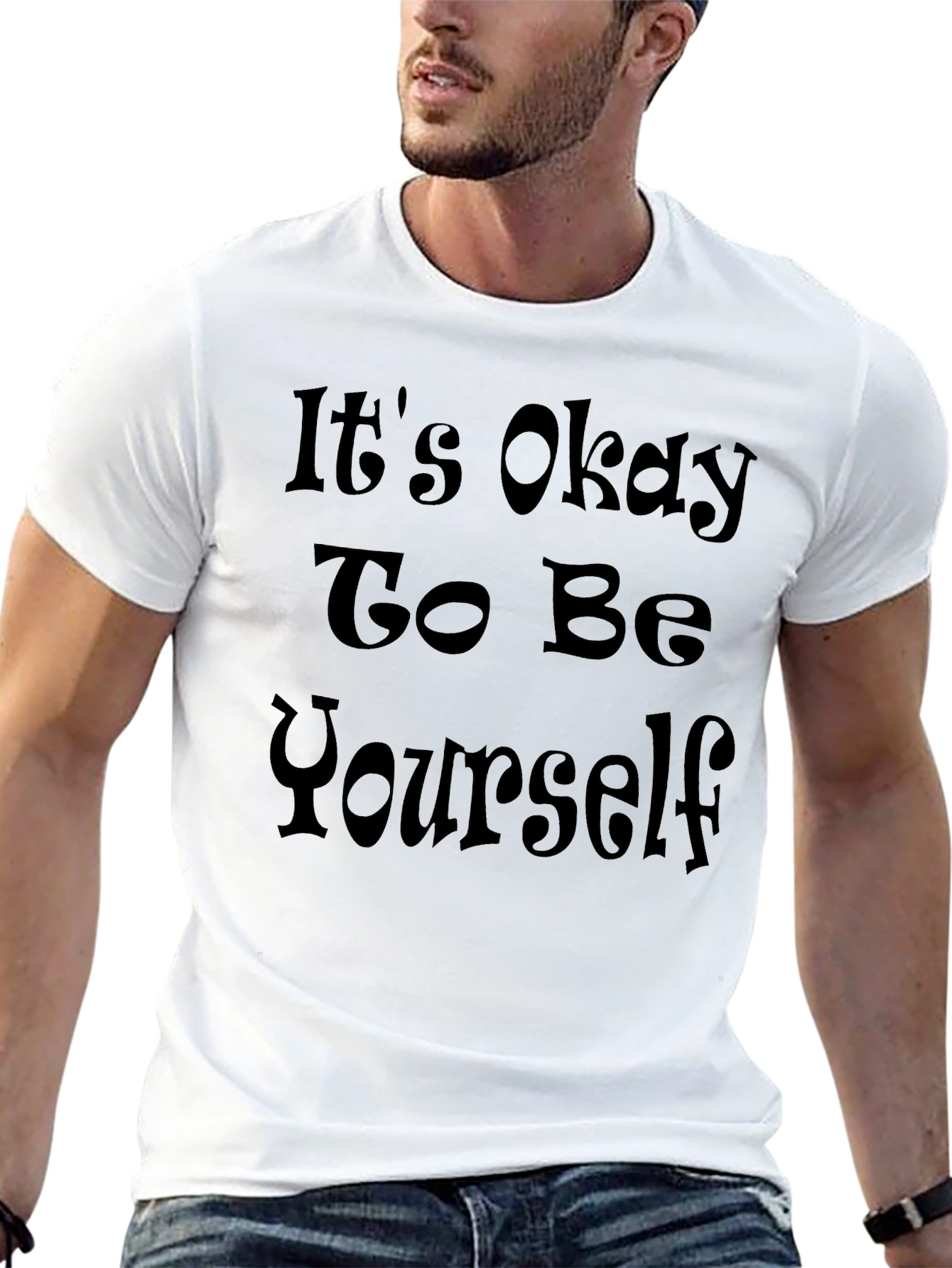 Black It's Okay to Be Yourself Graphic Tee view 13