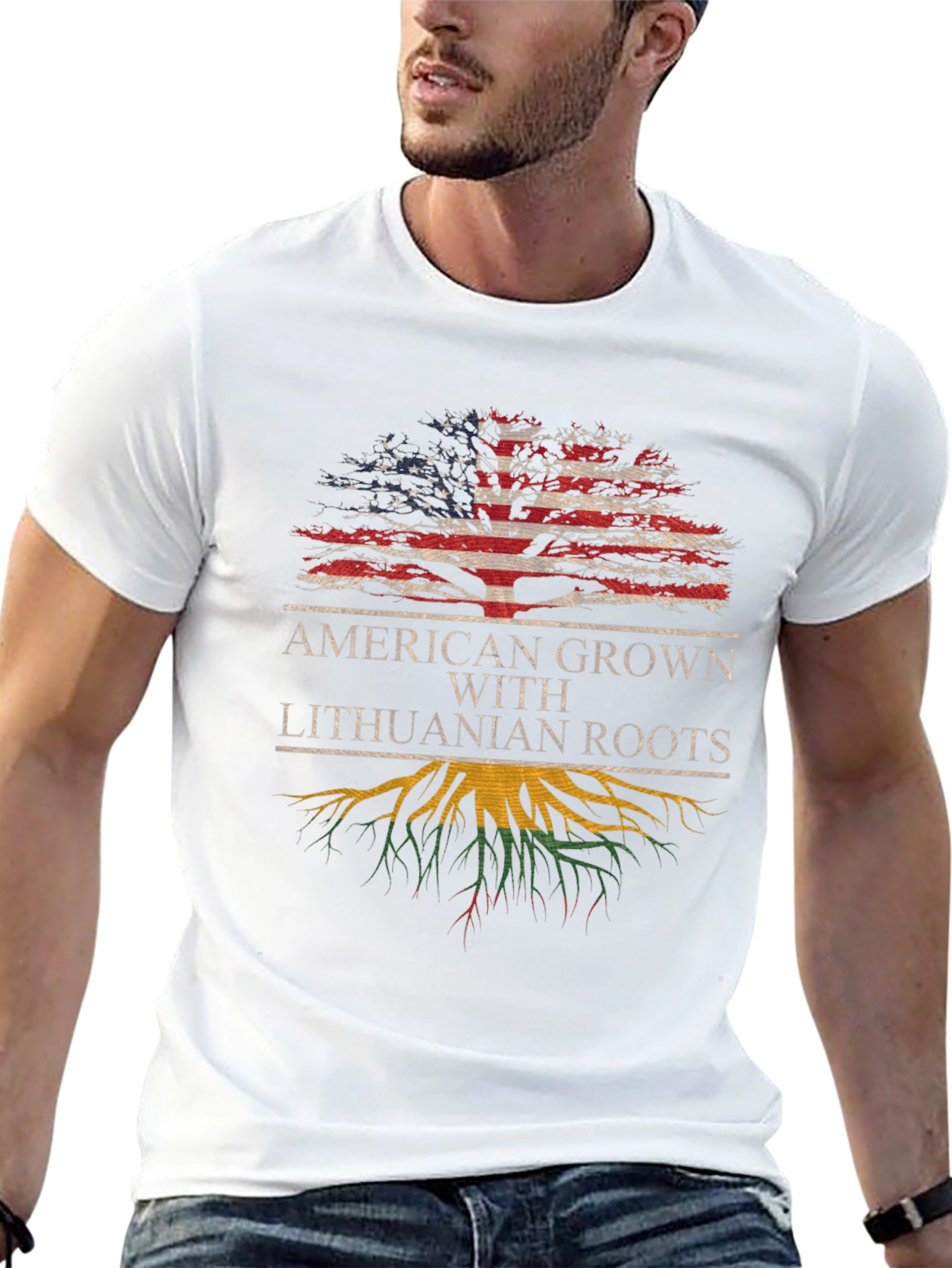 American Grown Lithuanian Roots T-Shirt - 13