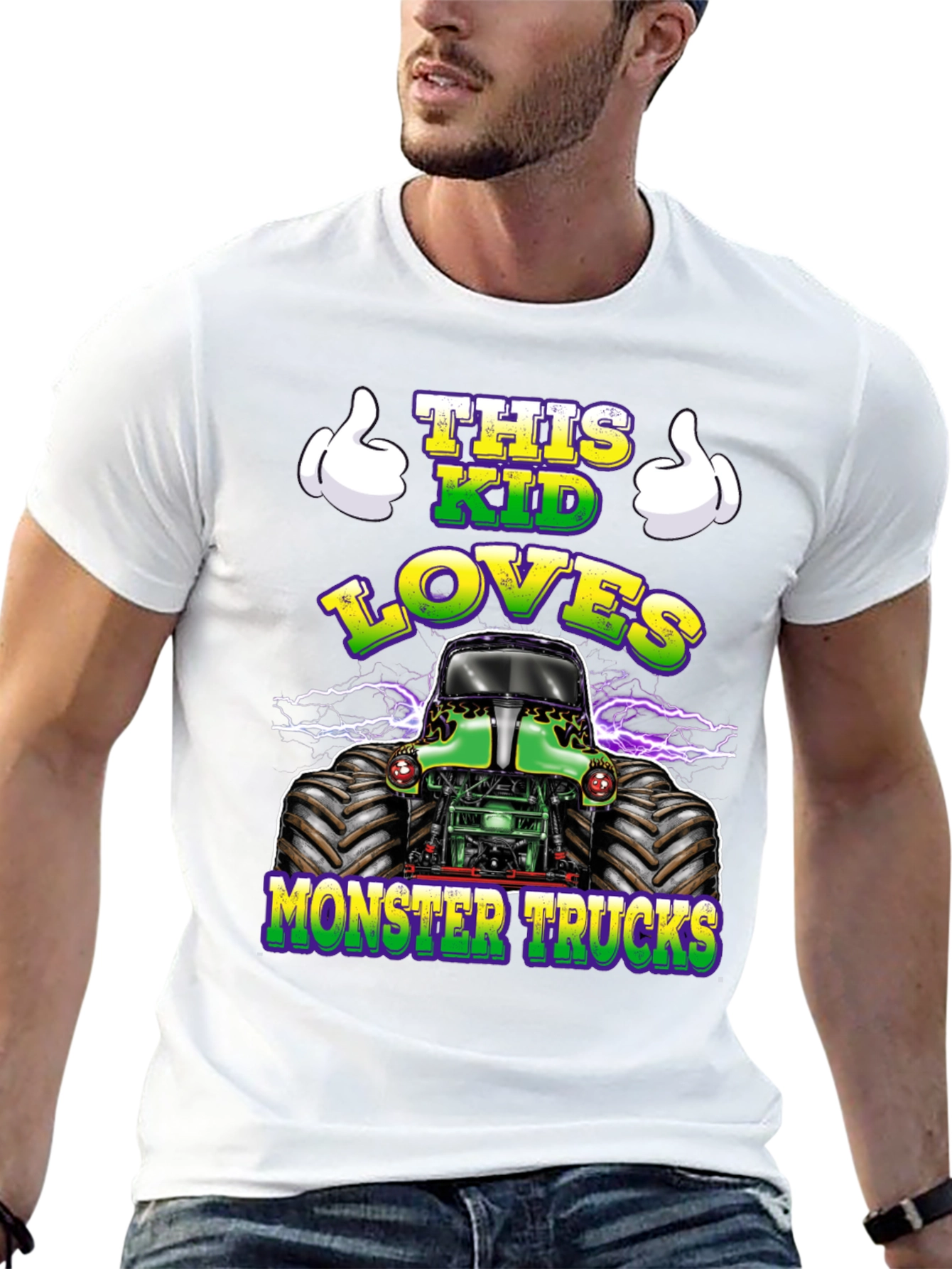 Black This Kid Loves Monster Trucks T-Shirt view 13