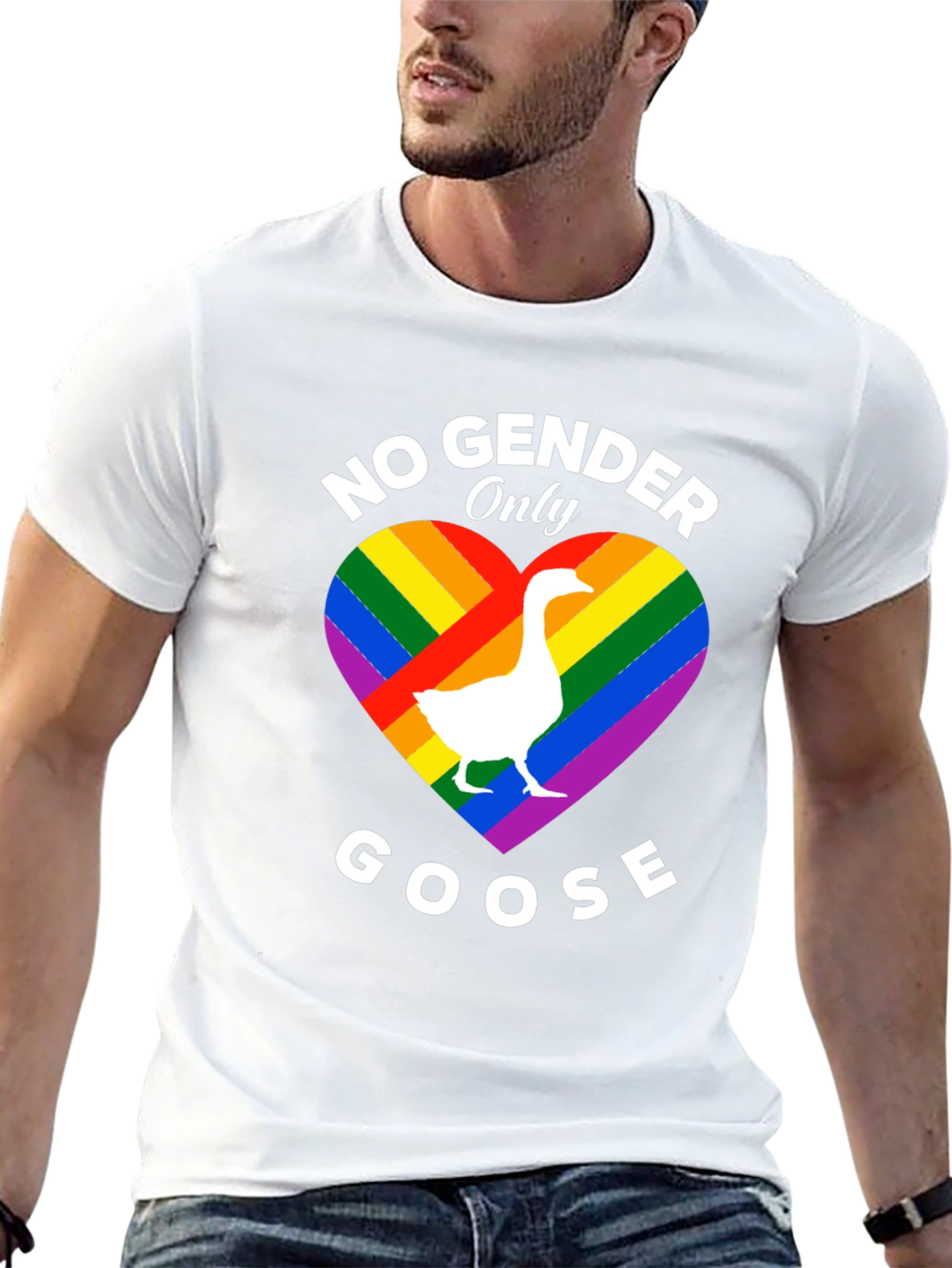 Black No Gender Only Goose Pride T-Shirt view 13