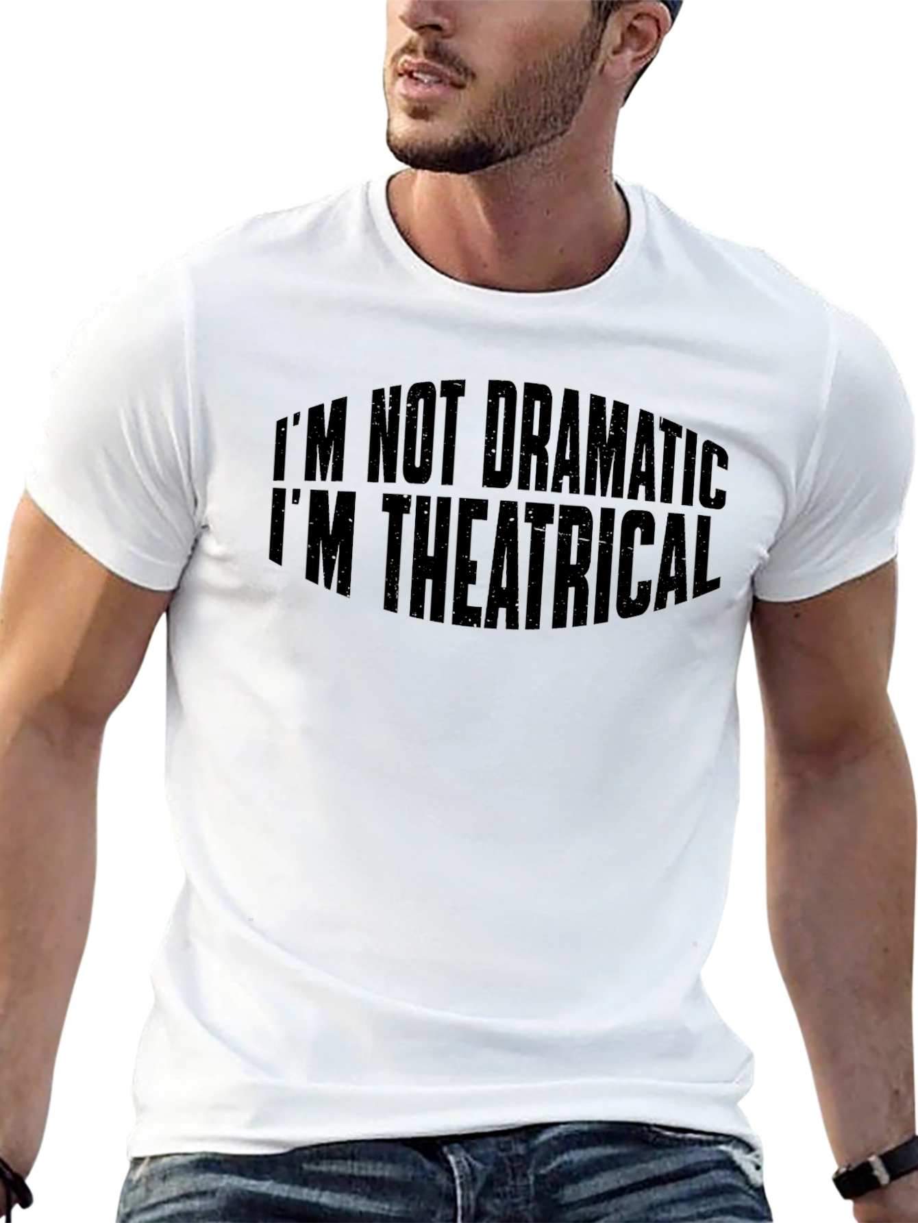 Black Theatrical Graphic Tee - Comical Statement Shirt view 13