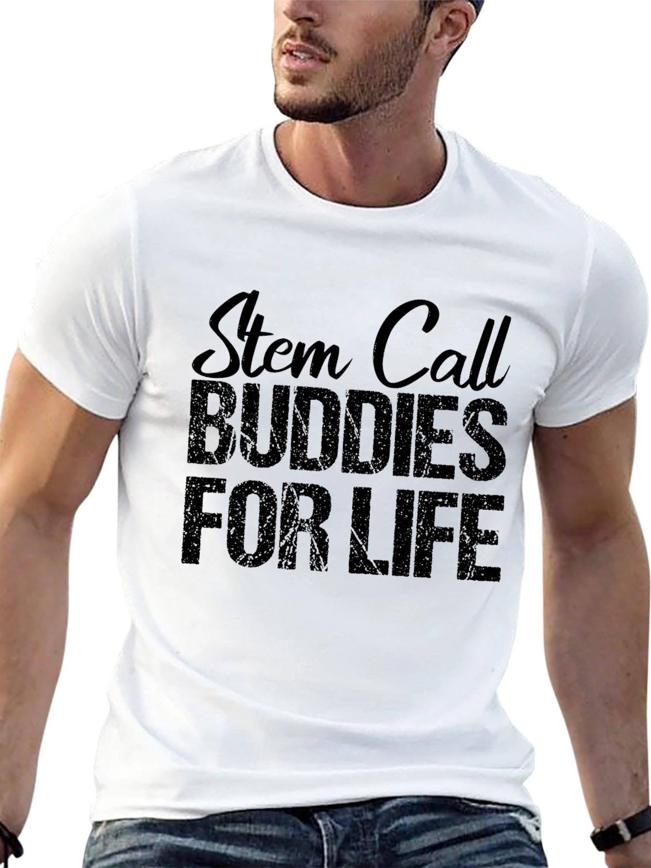Black Stem Cell Buddies for Life Black T-Shirt view 13