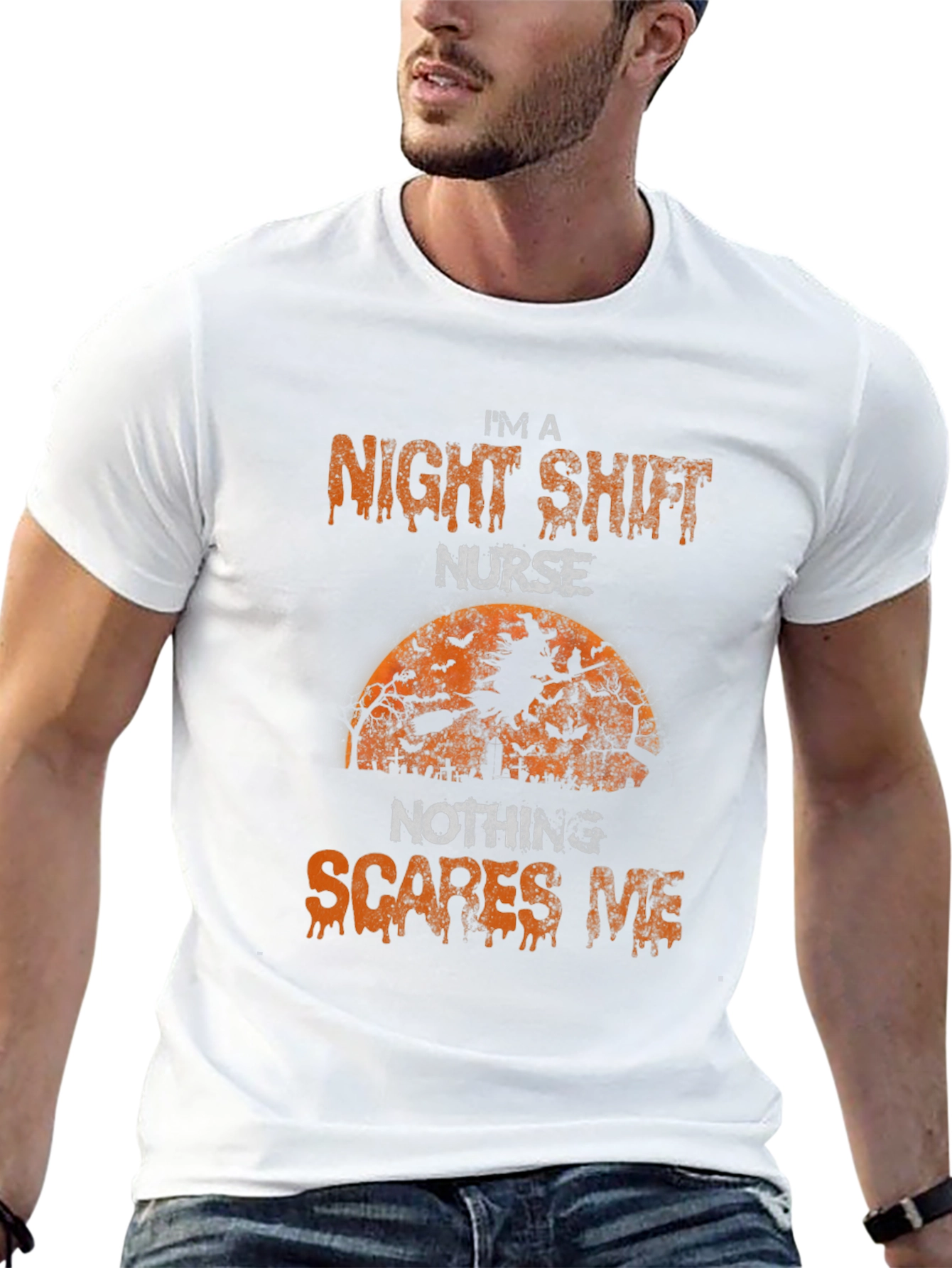 Black Night Shift Nurse Halloween T-Shirt view 13