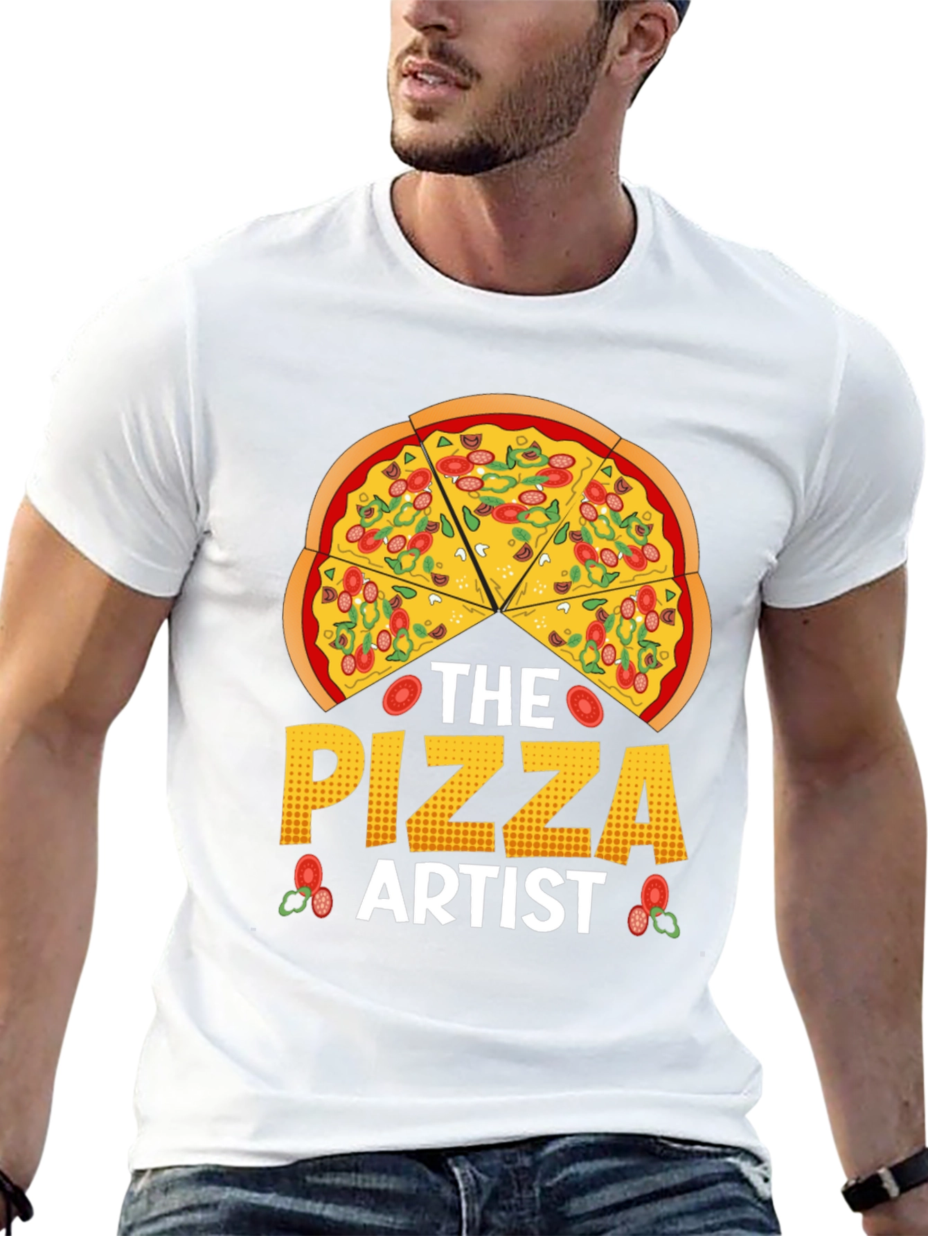 Black The Pizza Artist T-Shirt - Foodie Graphic Tee view 13