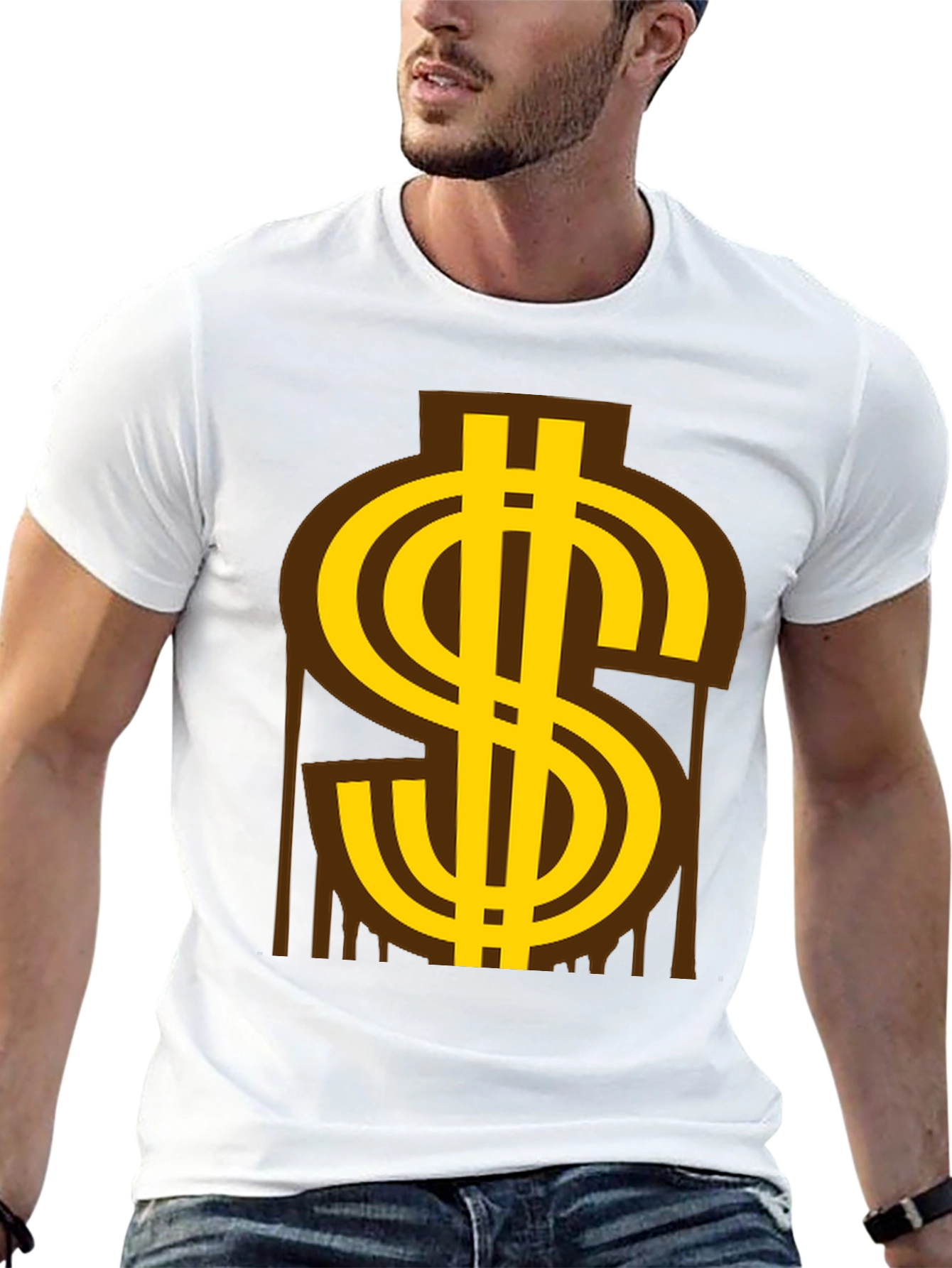 Black Gold Dollar Sign Graphic Tee view 13