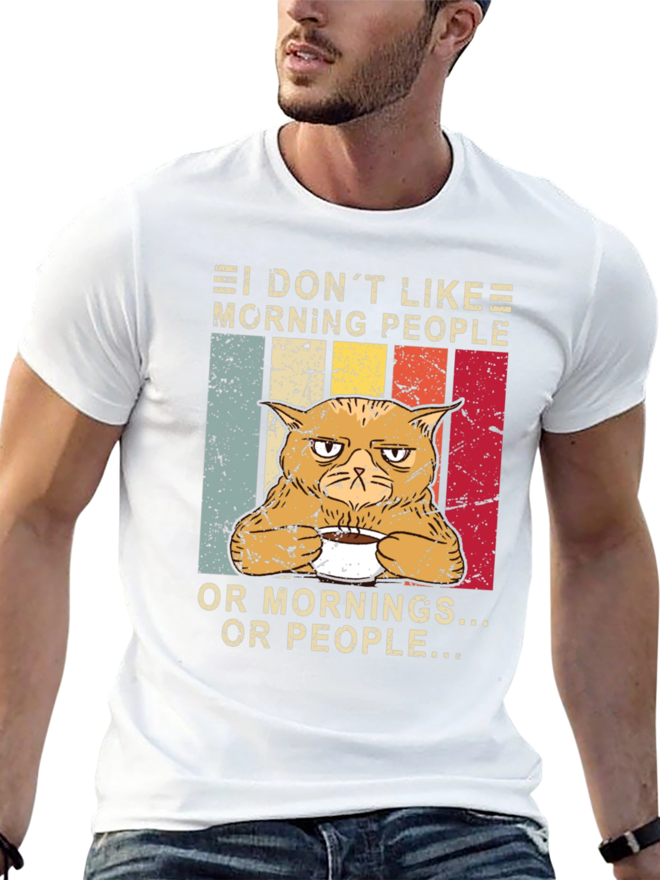 Black Grumpy Cat "I Don't Like Morning People" Graphic Tee view 13