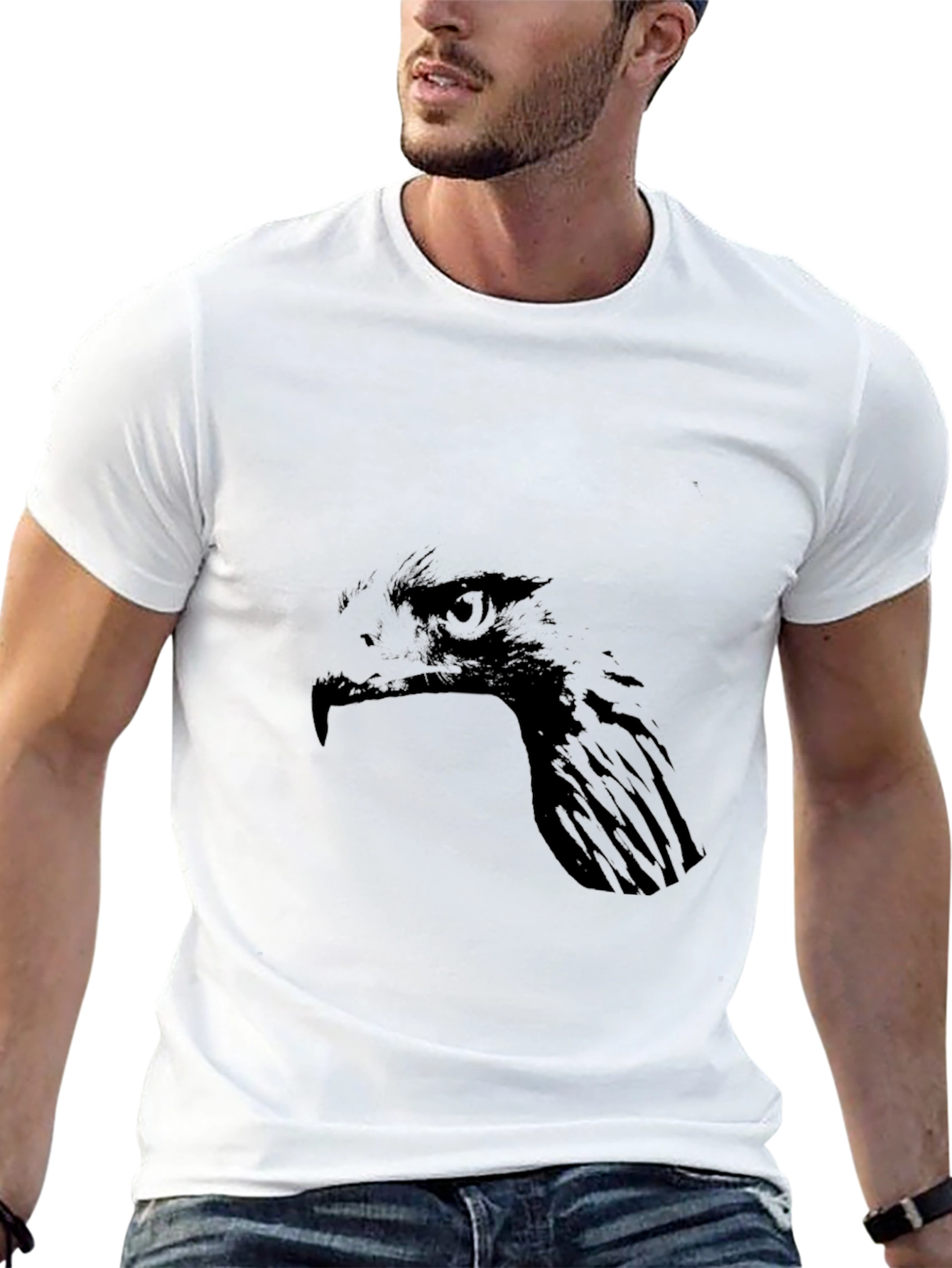 Black Men's Black Eagle Graphic T-Shirt view 13