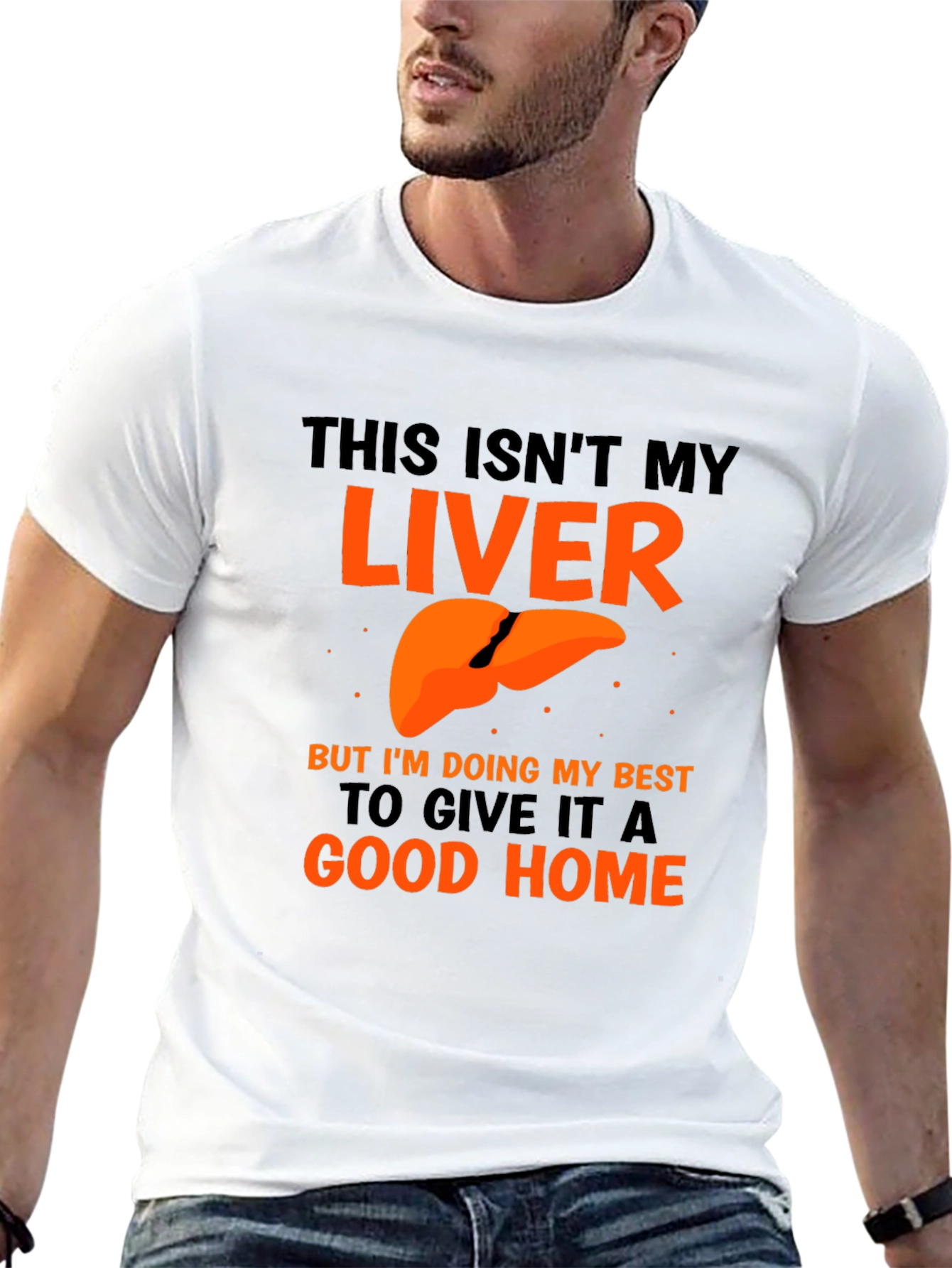 Black Funny Liver Humor Graphic T-Shirt - Good Home view 13