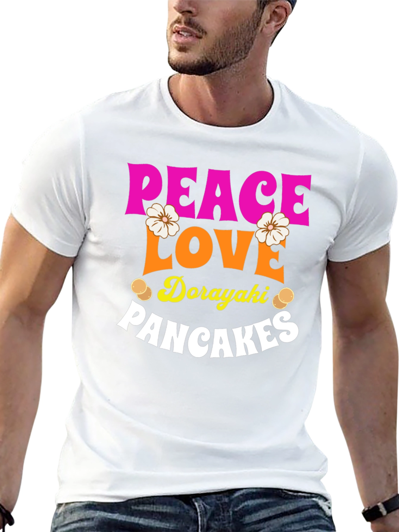 Peace Love Dorayaki Pancakes Graphic T-Shirt - 13
