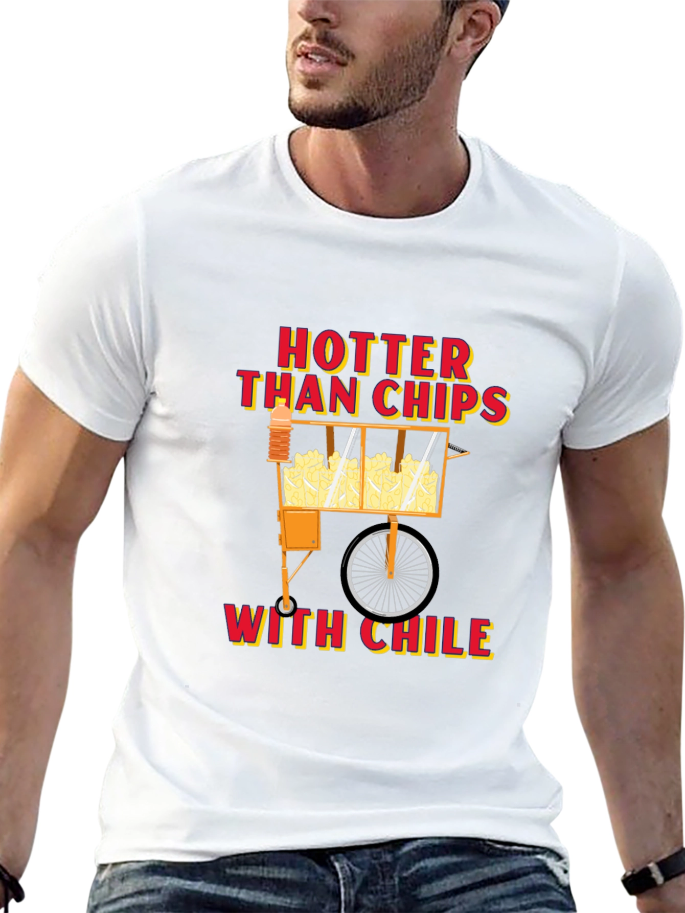 Black Hotter Than Chips with Chile Black Graphic T-Shirt view 13