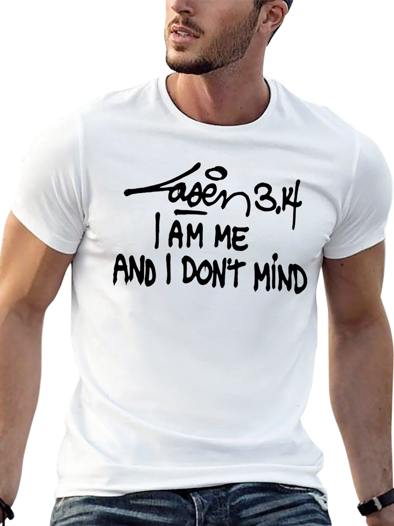 Black Black T-Shirt with "I AM ME" Quote view 13