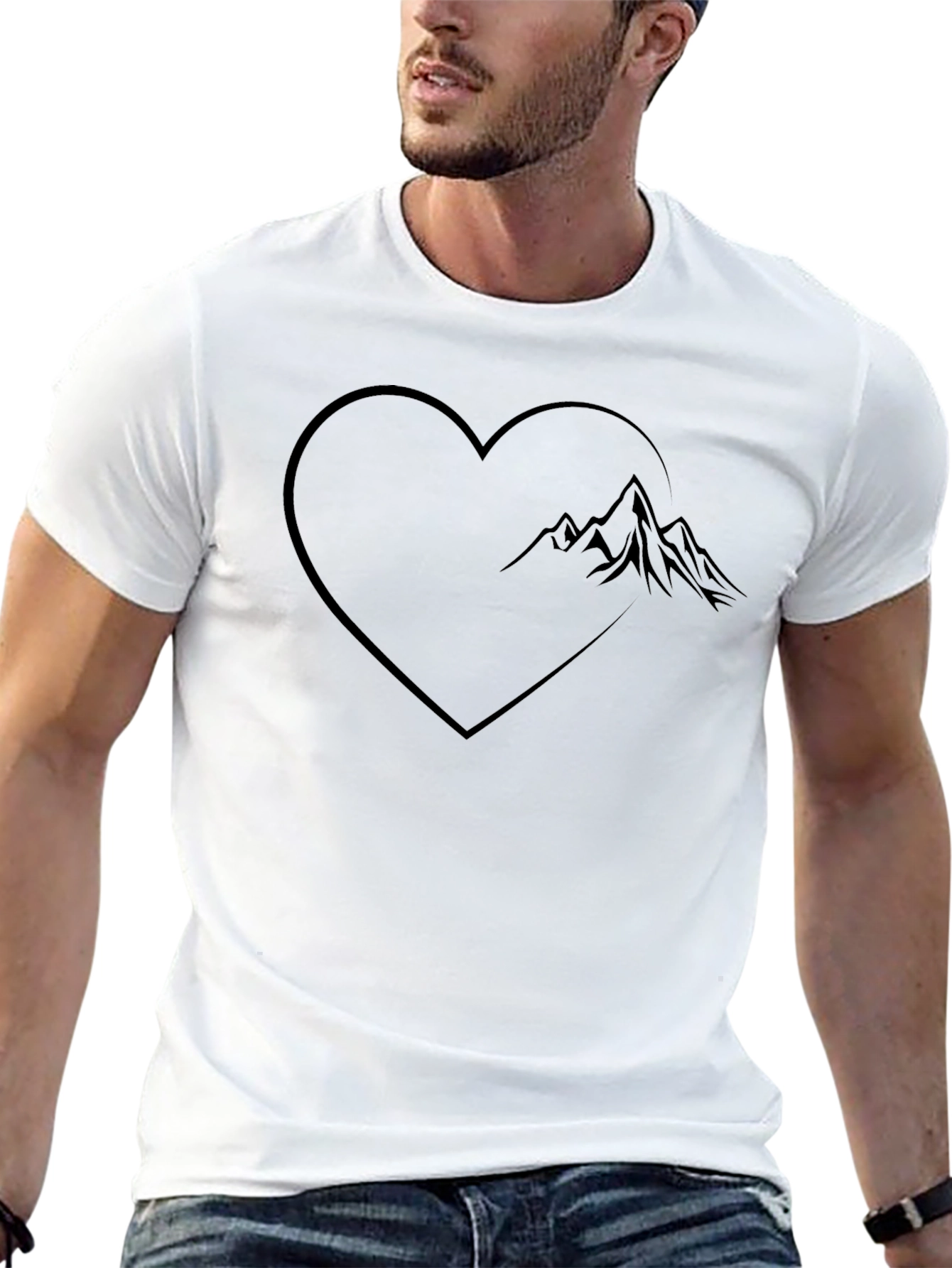 Black Mountain Heart Black T-Shirt view 13