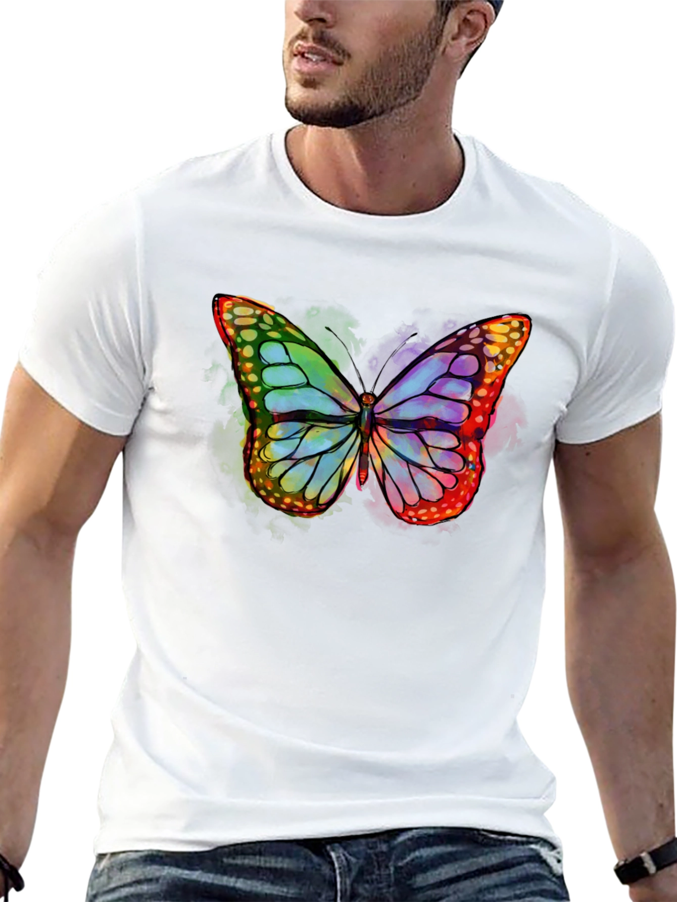Black Butterfly Graphic T-Shirt - Vibrant Colors view 13
